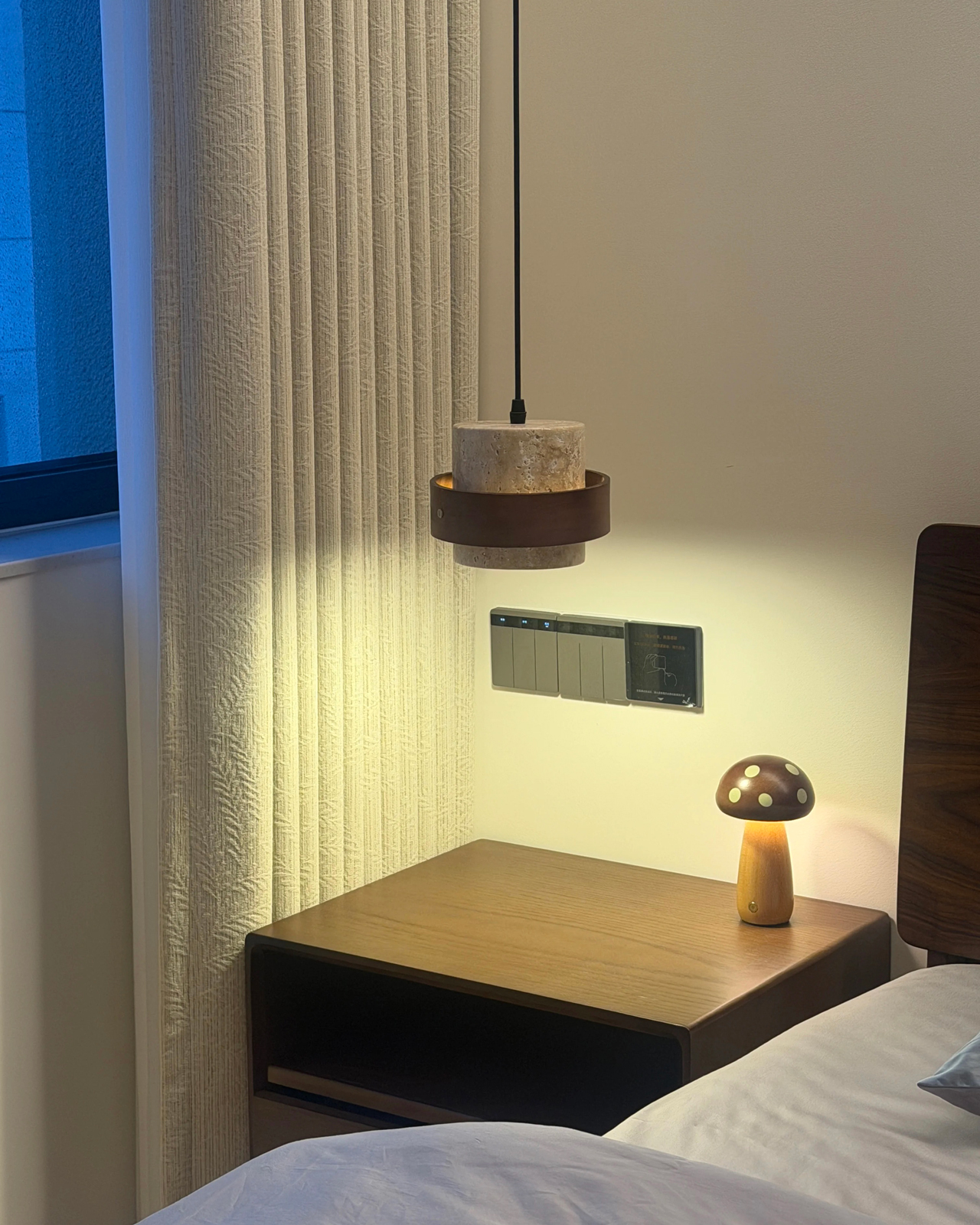 Cairn Orbit Travertine Pendant Light