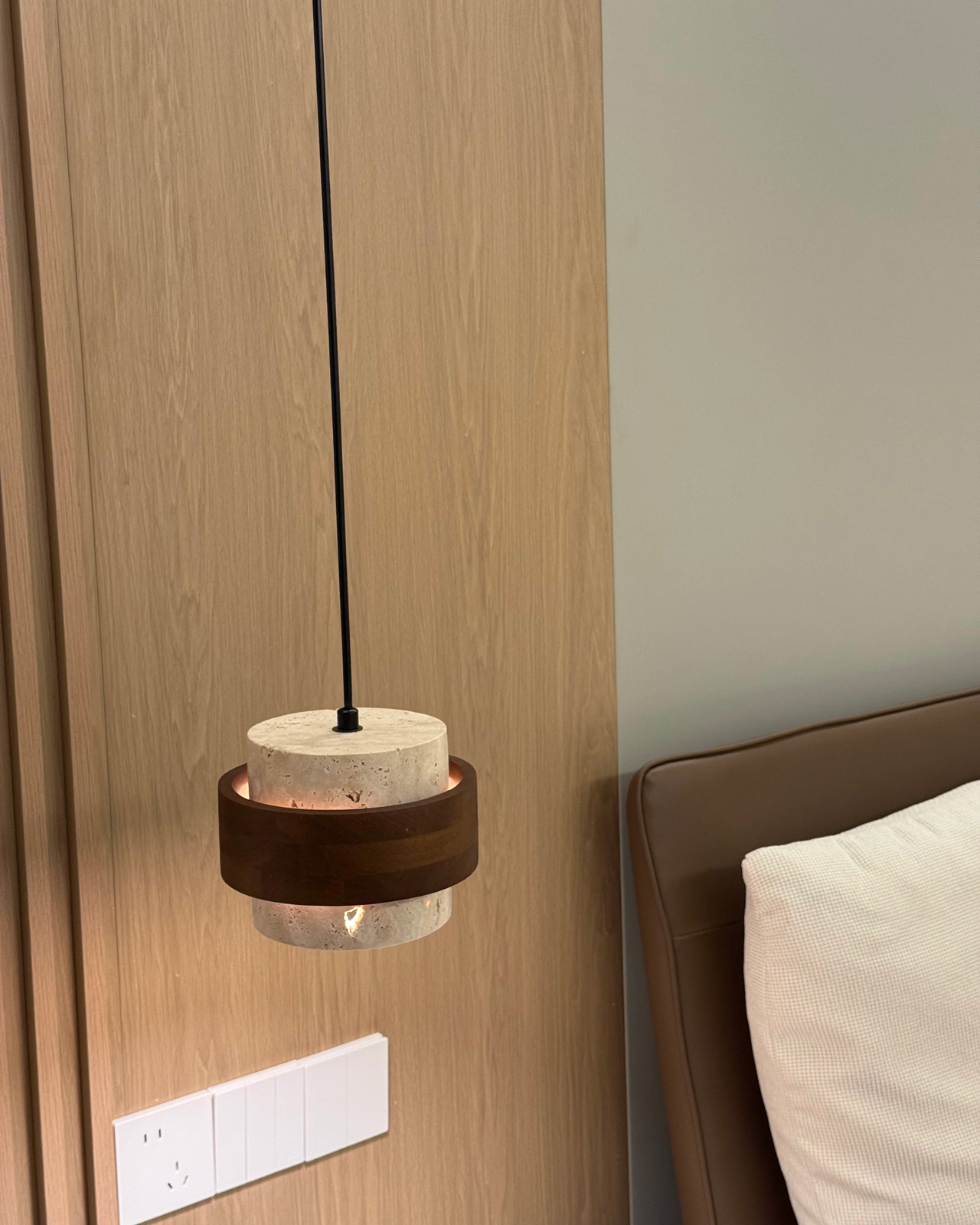 Cairn Orbit Travertine Pendant Light