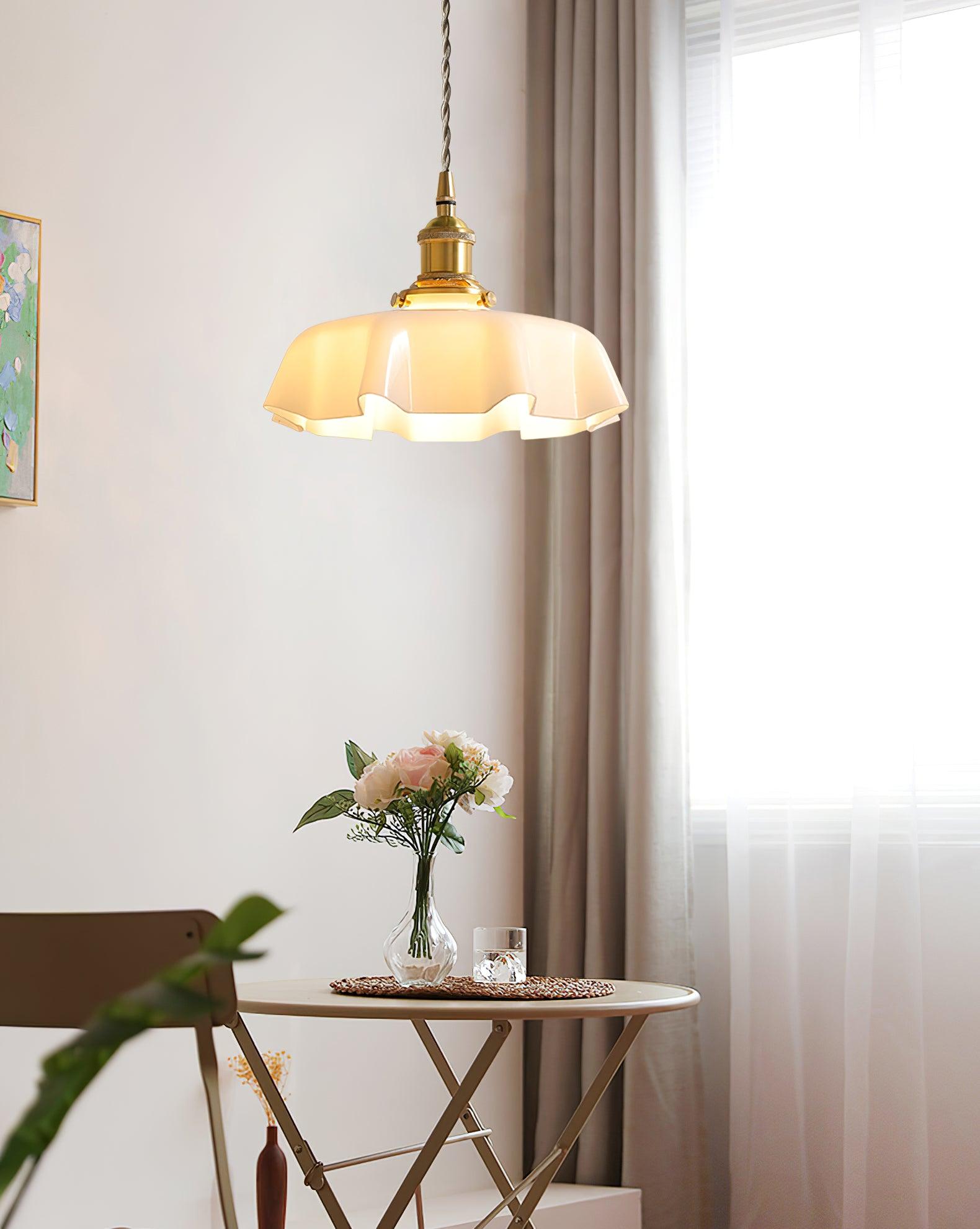 French Flower Pendant Swag Light-elegalight