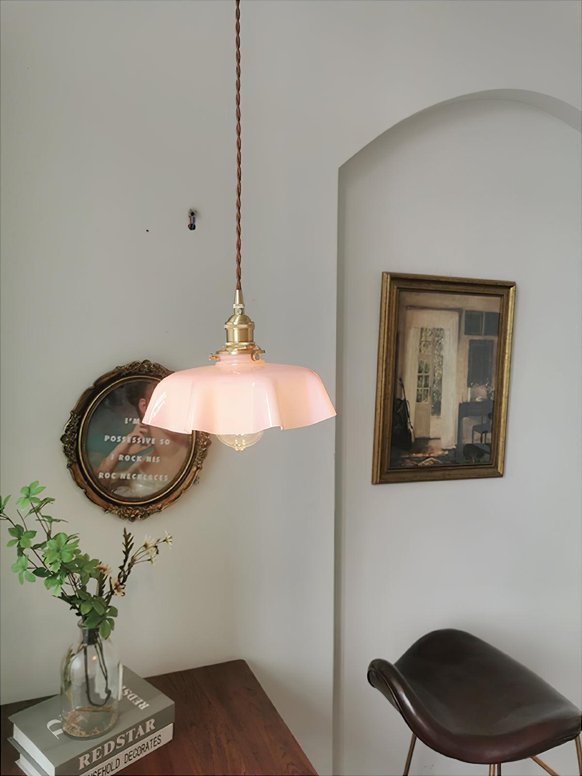 French Flower Pendant Swag Light-elegalight