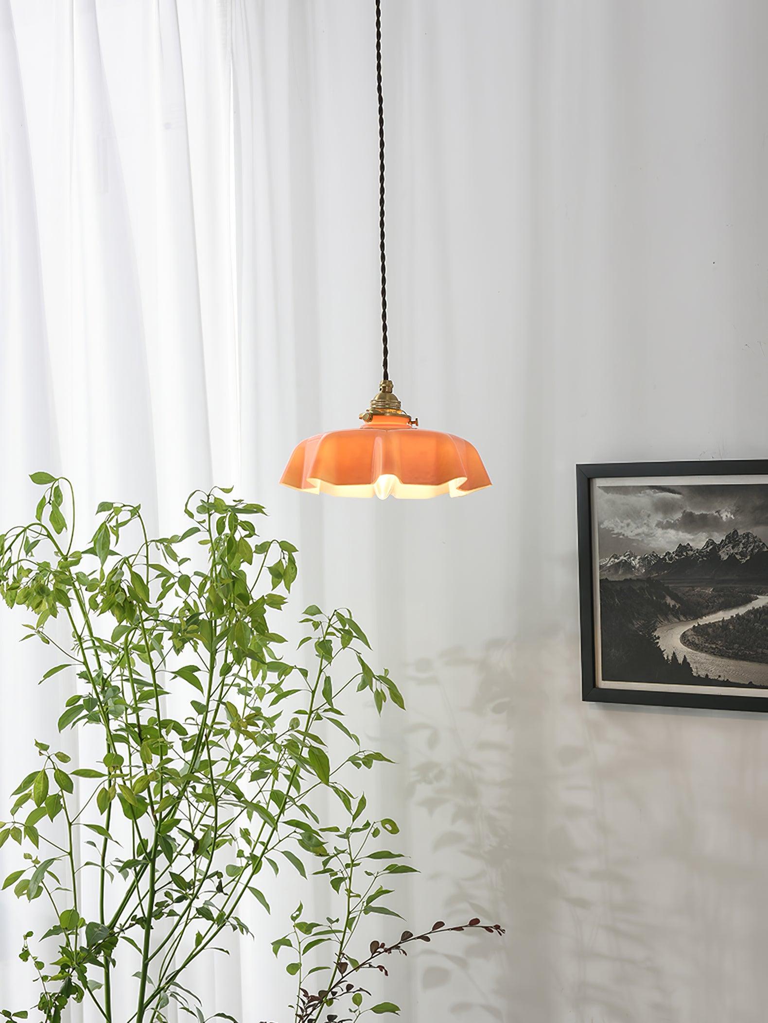 French Flower Pendant Swag Light-elegalight
