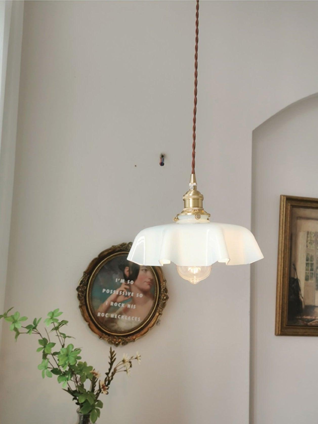 French Flower Pendant Swag Light-elegalight