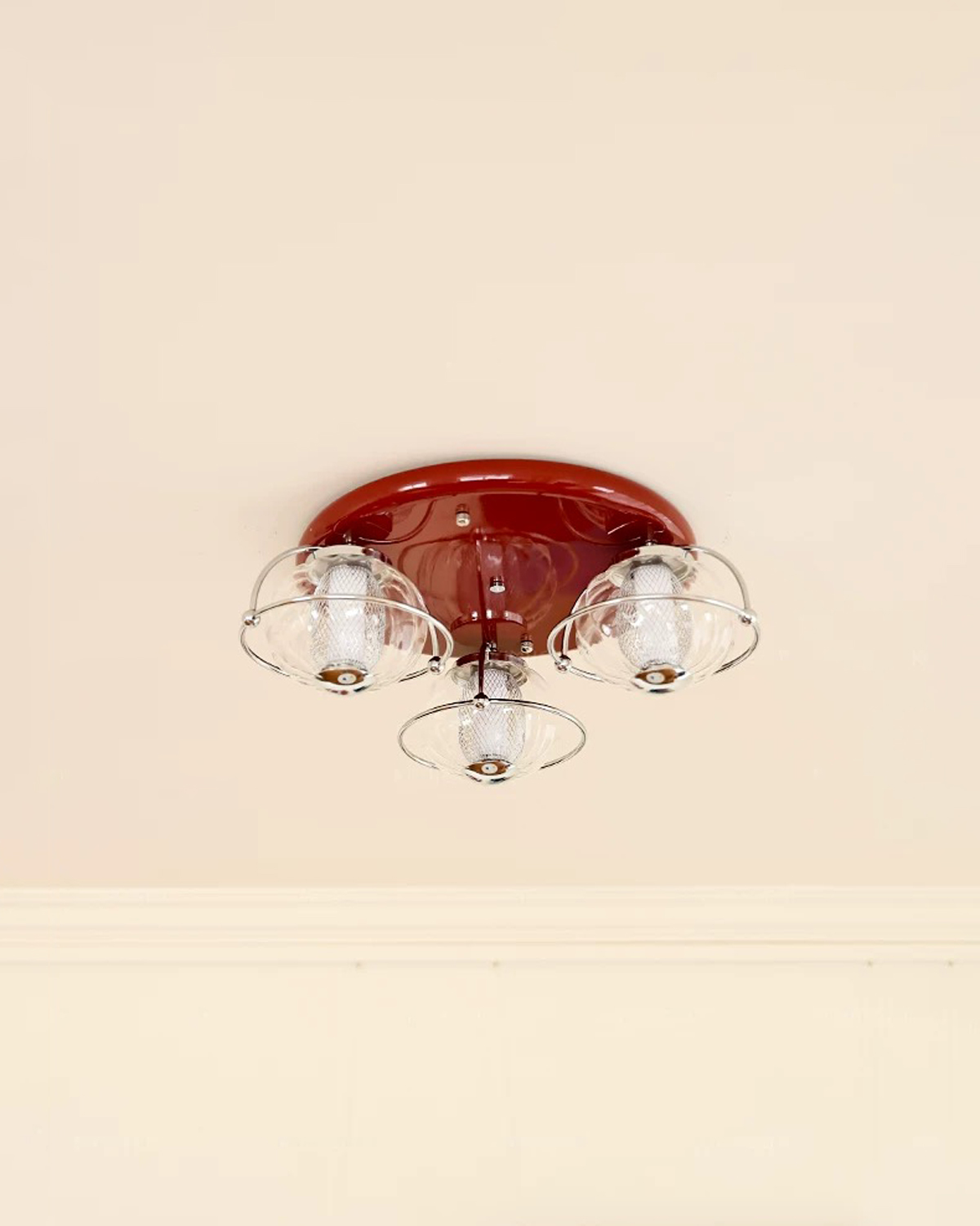 Carmine Glass Flush Mount Ceiling Lamp