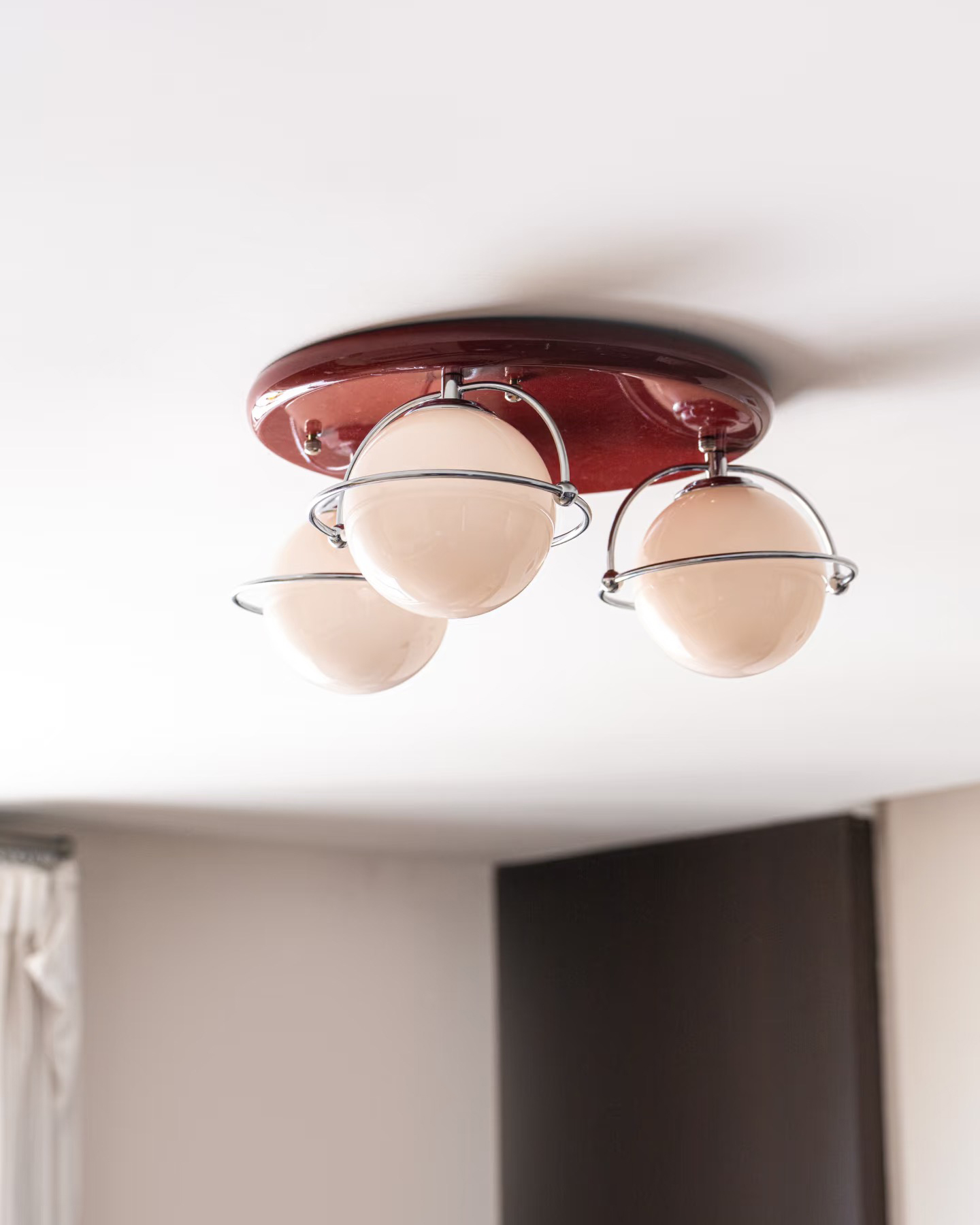 Carmine Glass Flush Mount Ceiling Lamp