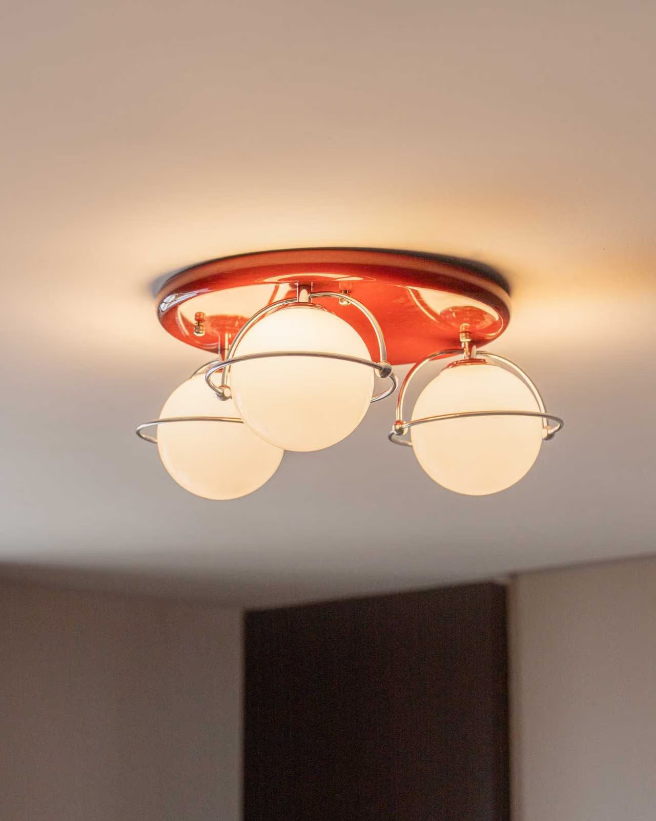 Carmine Glass Flush Mount Ceiling Lamp