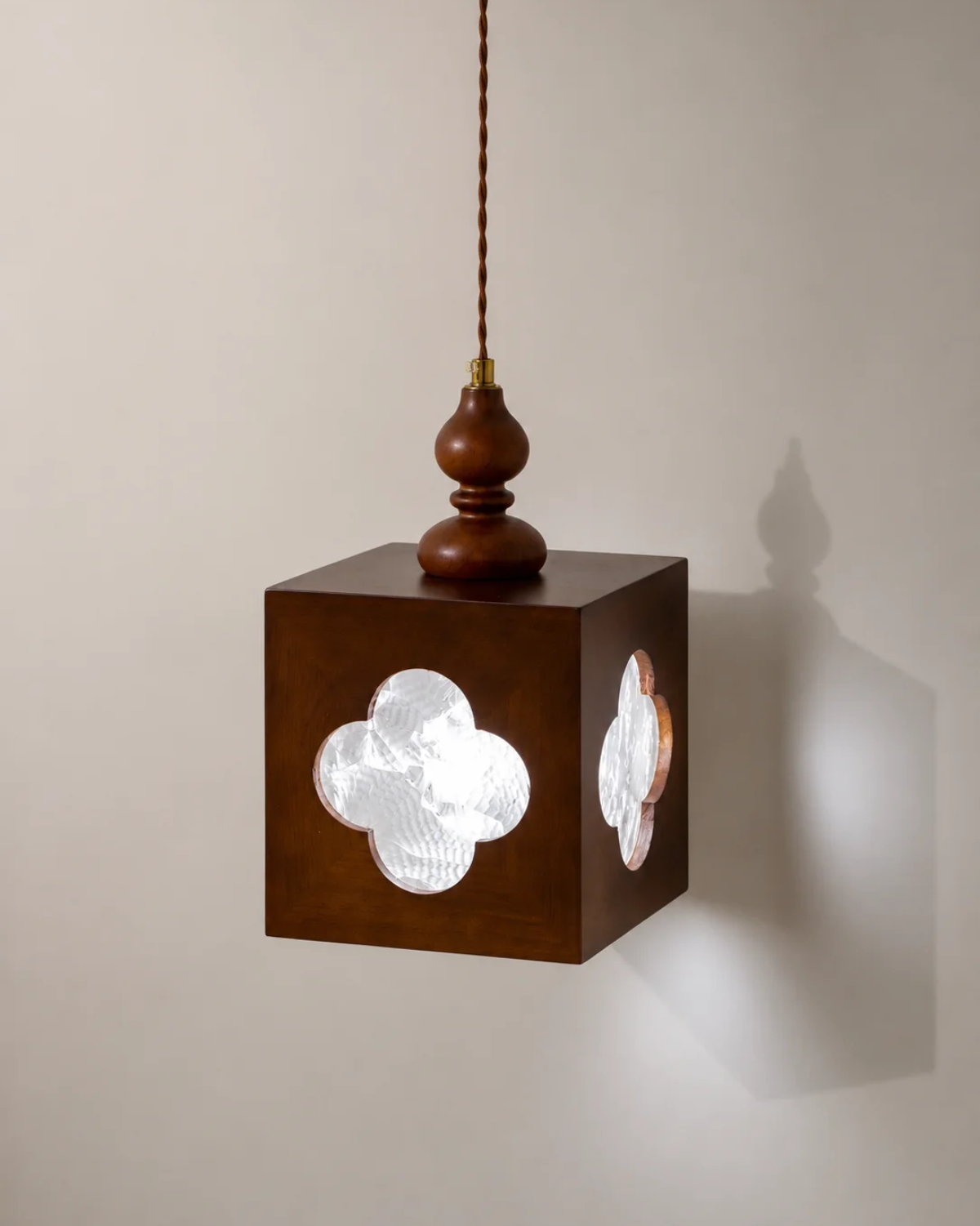 Clover Window Wooden Pendant Light