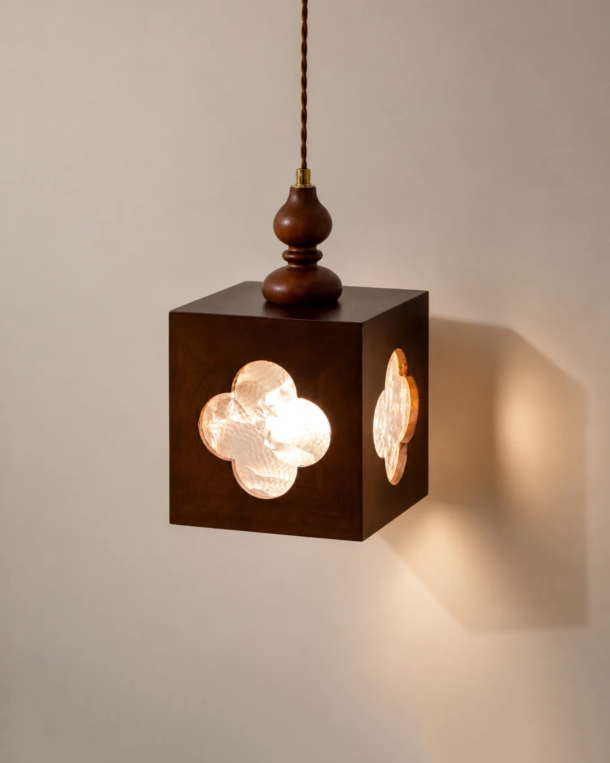 Clover Window Wooden Pendant Light