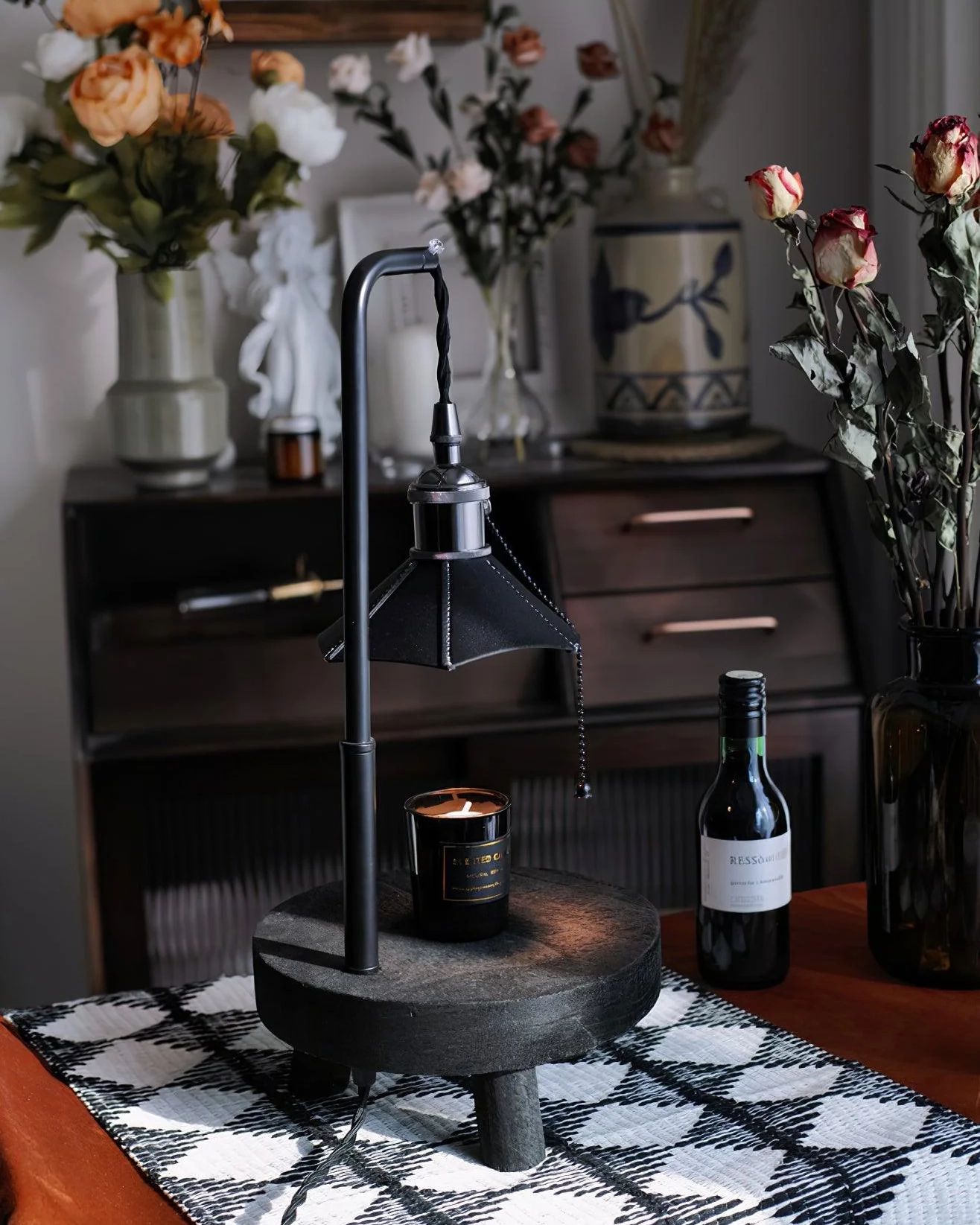 Cordero Wooden Stool Table Lamp