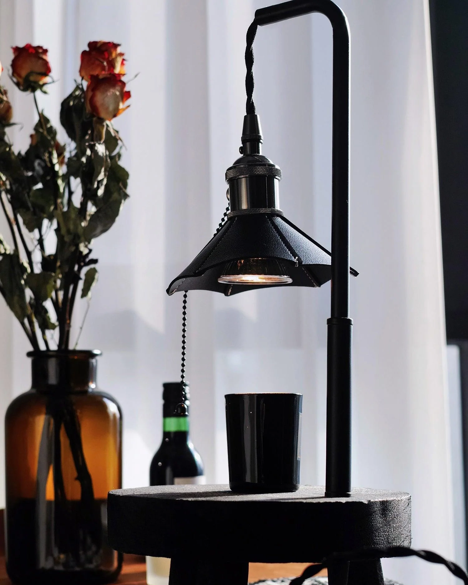 Cordero Wooden Stool Table Lamp