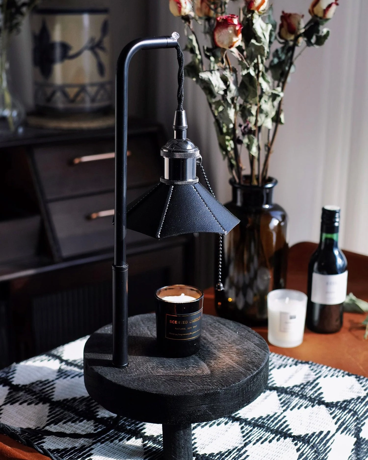 Cordero Wooden Stool Table Lamp