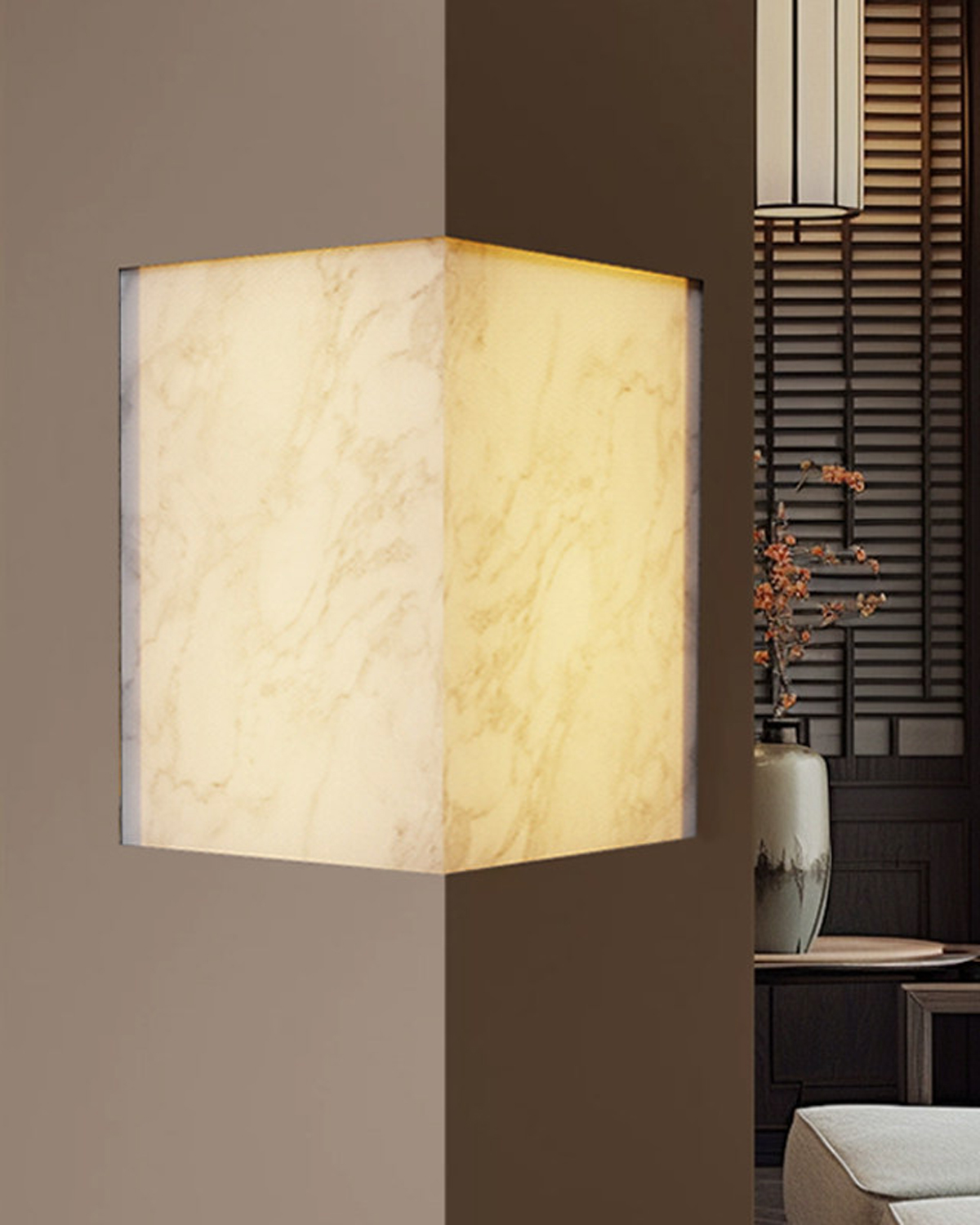 Corner Glow Alabaster Wall Light