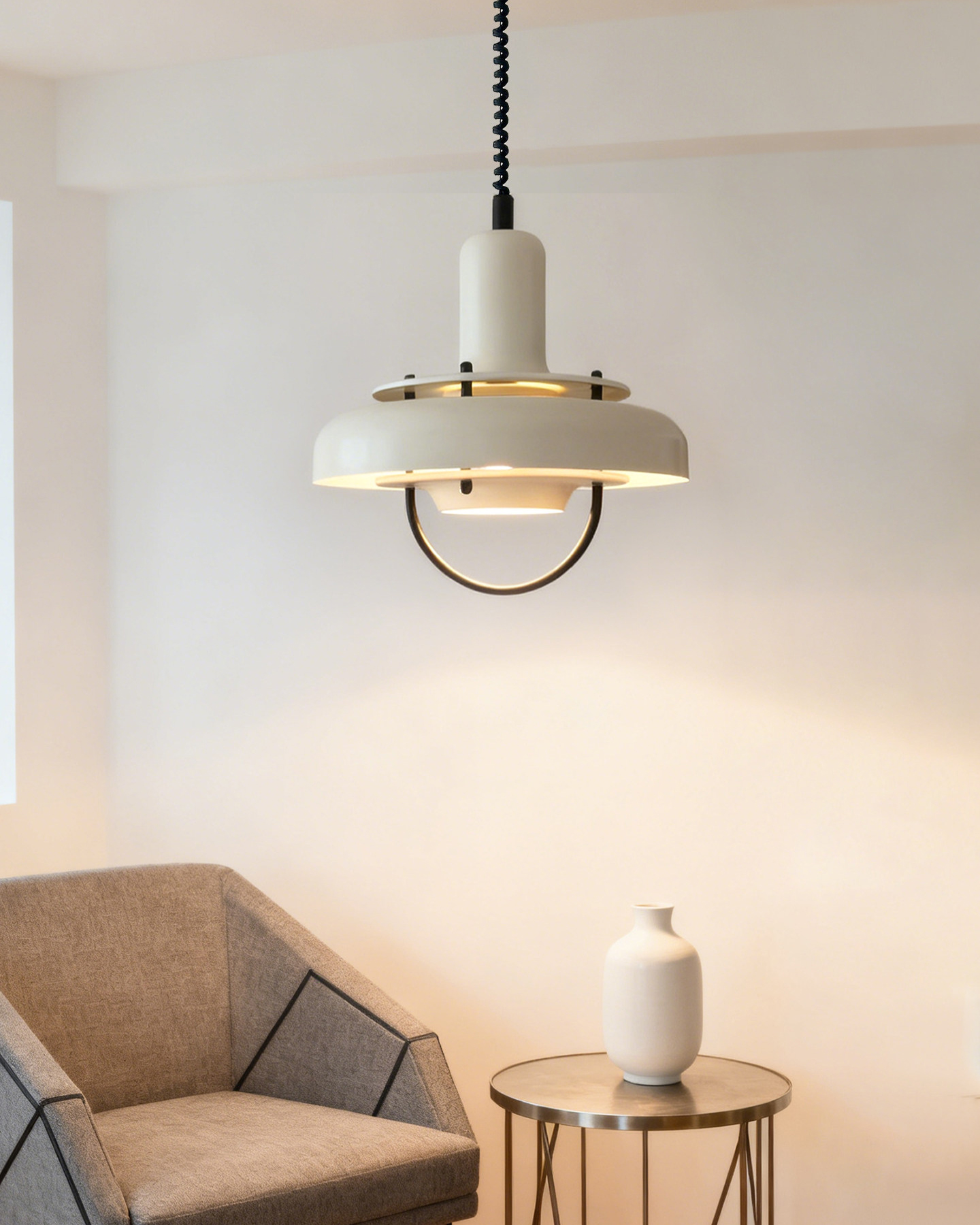 Cream Halo Pendant Light