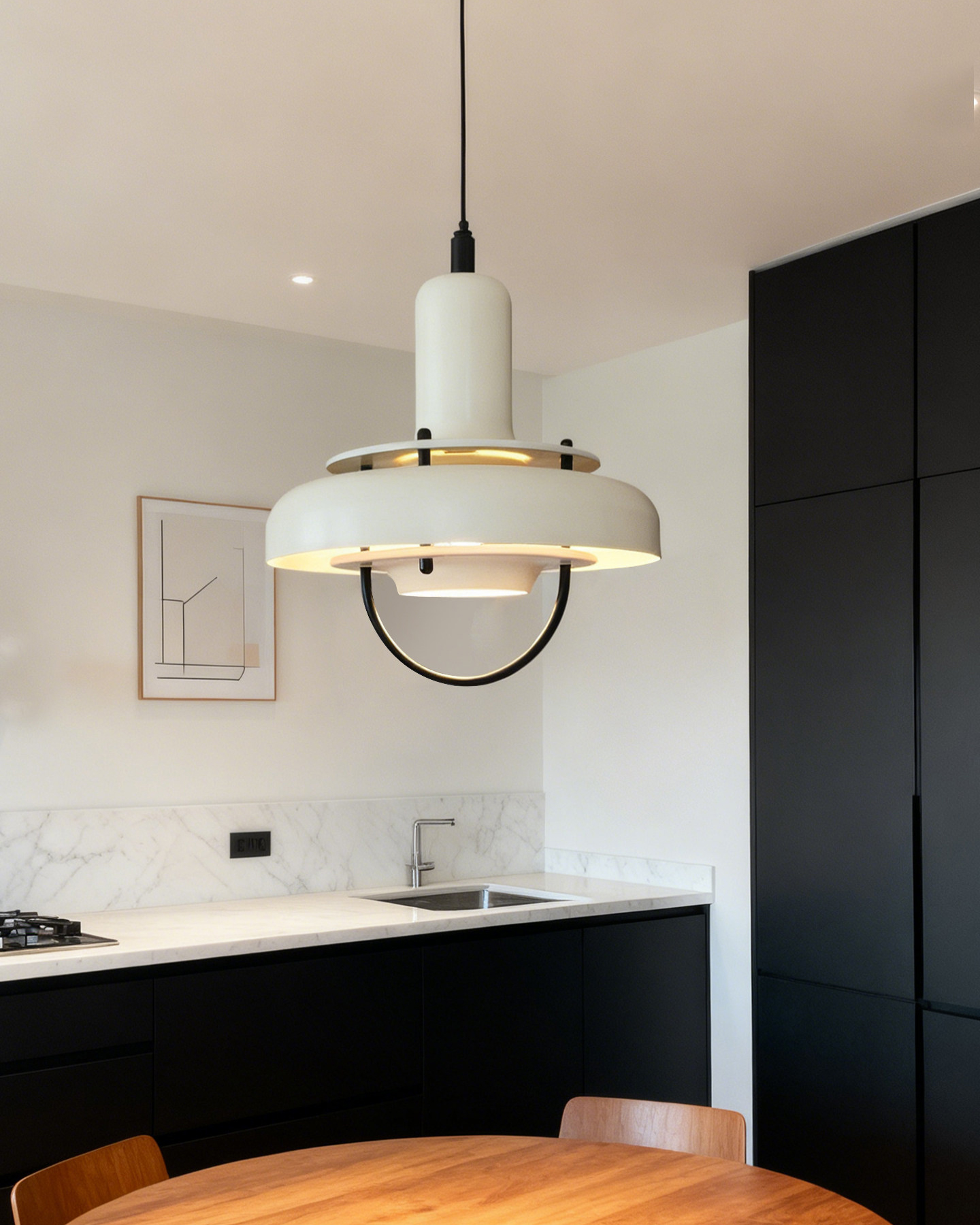 Cream Halo Pendant Light