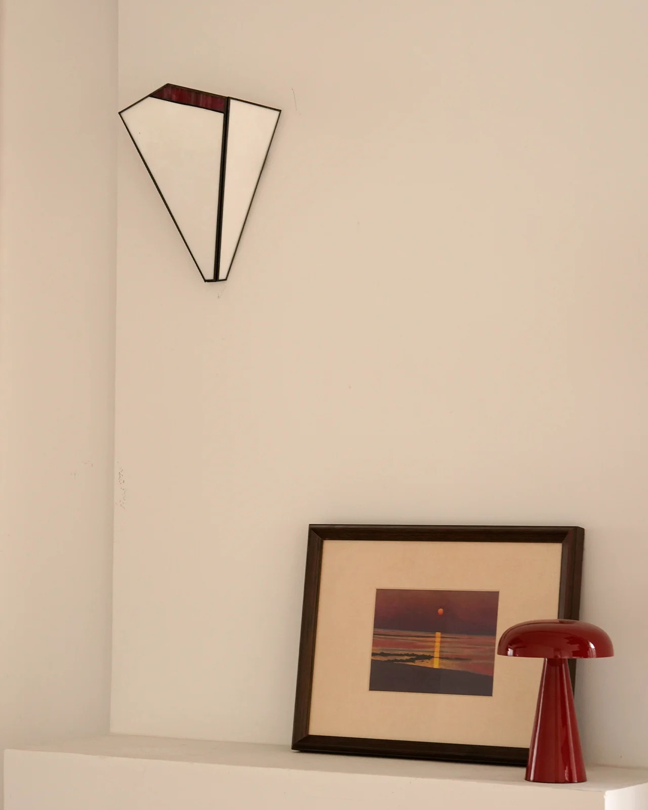 Crimson Fold Tiffany Glass Wall Sconce