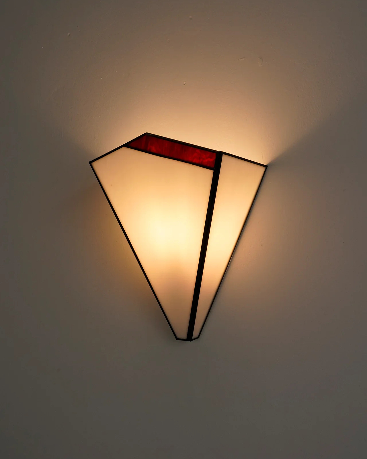 Crimson Fold Tiffany Glass Wall Sconce