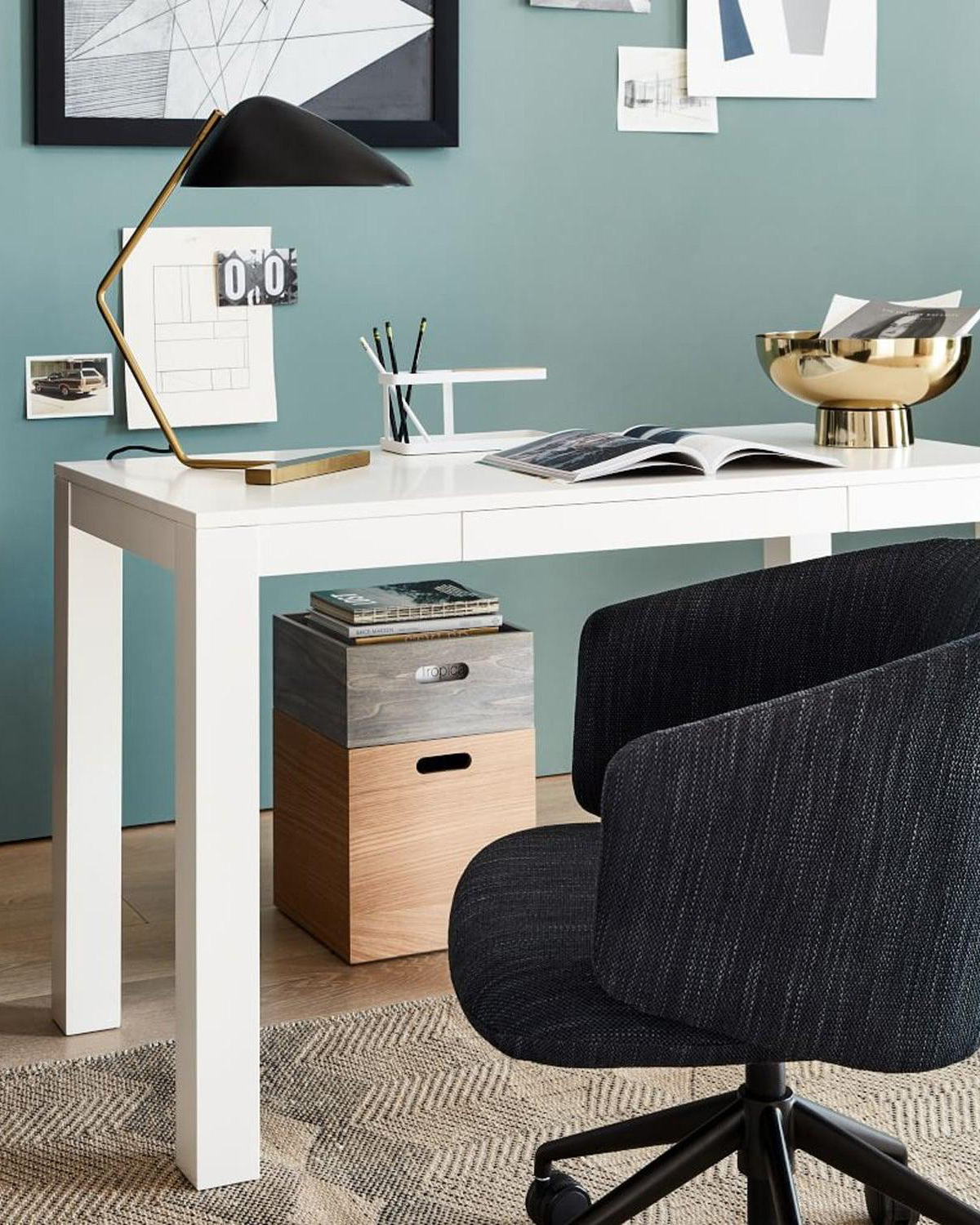 Curvilinear Mid-Century Table Lamp