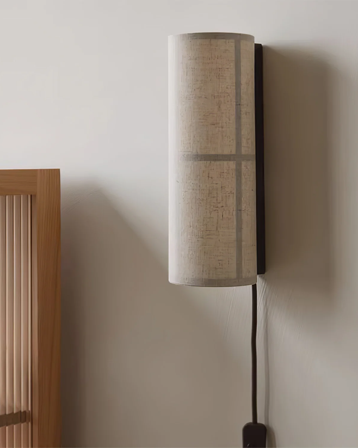 Cylinder Fabric Plug-in Wall Lamp