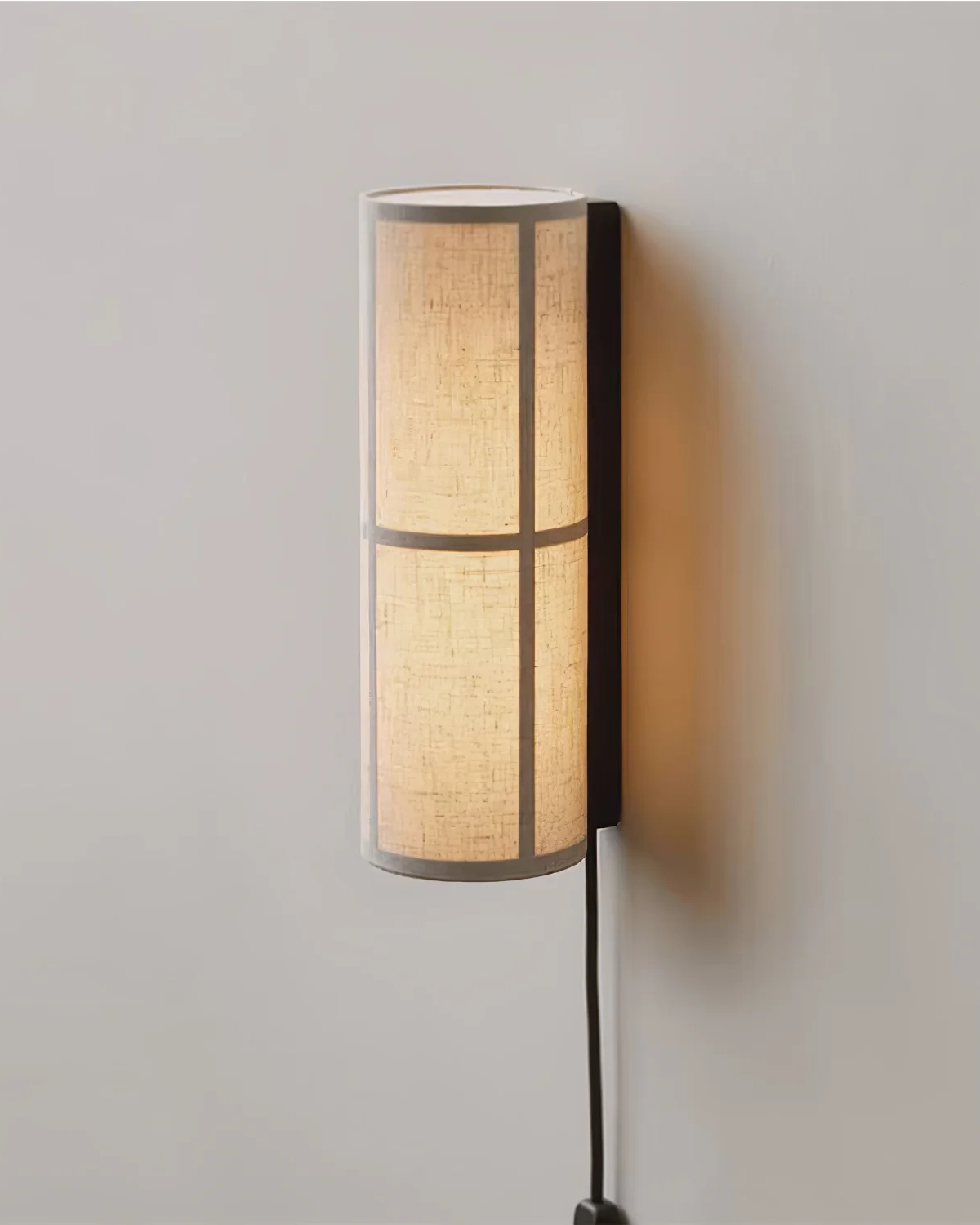 Cylinder Fabric Plug-in Wall Lamp