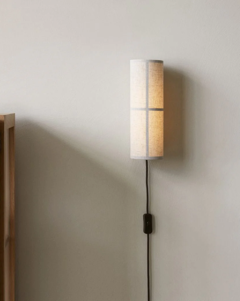 Cylinder Fabric Plug-in Wall Lamp