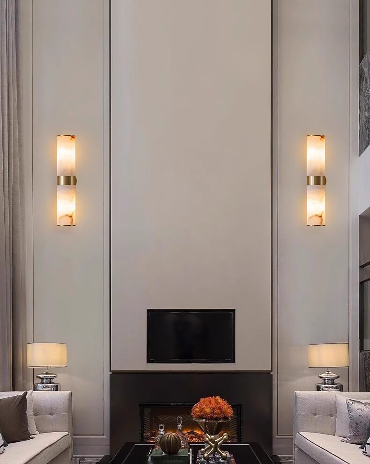 Cylindro Alabaster Wall Light