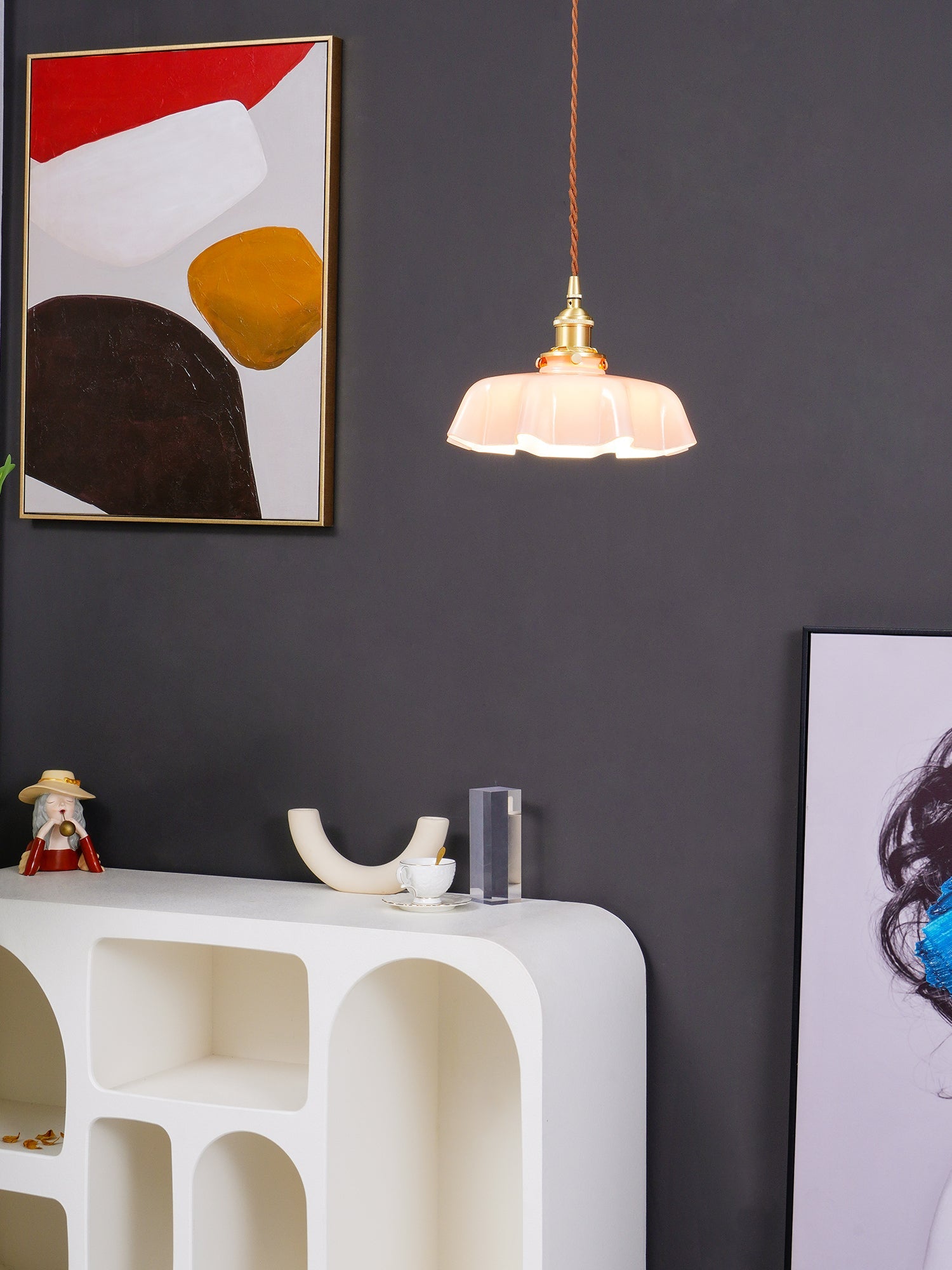 French Flower Pendant Swag Light-elegalight