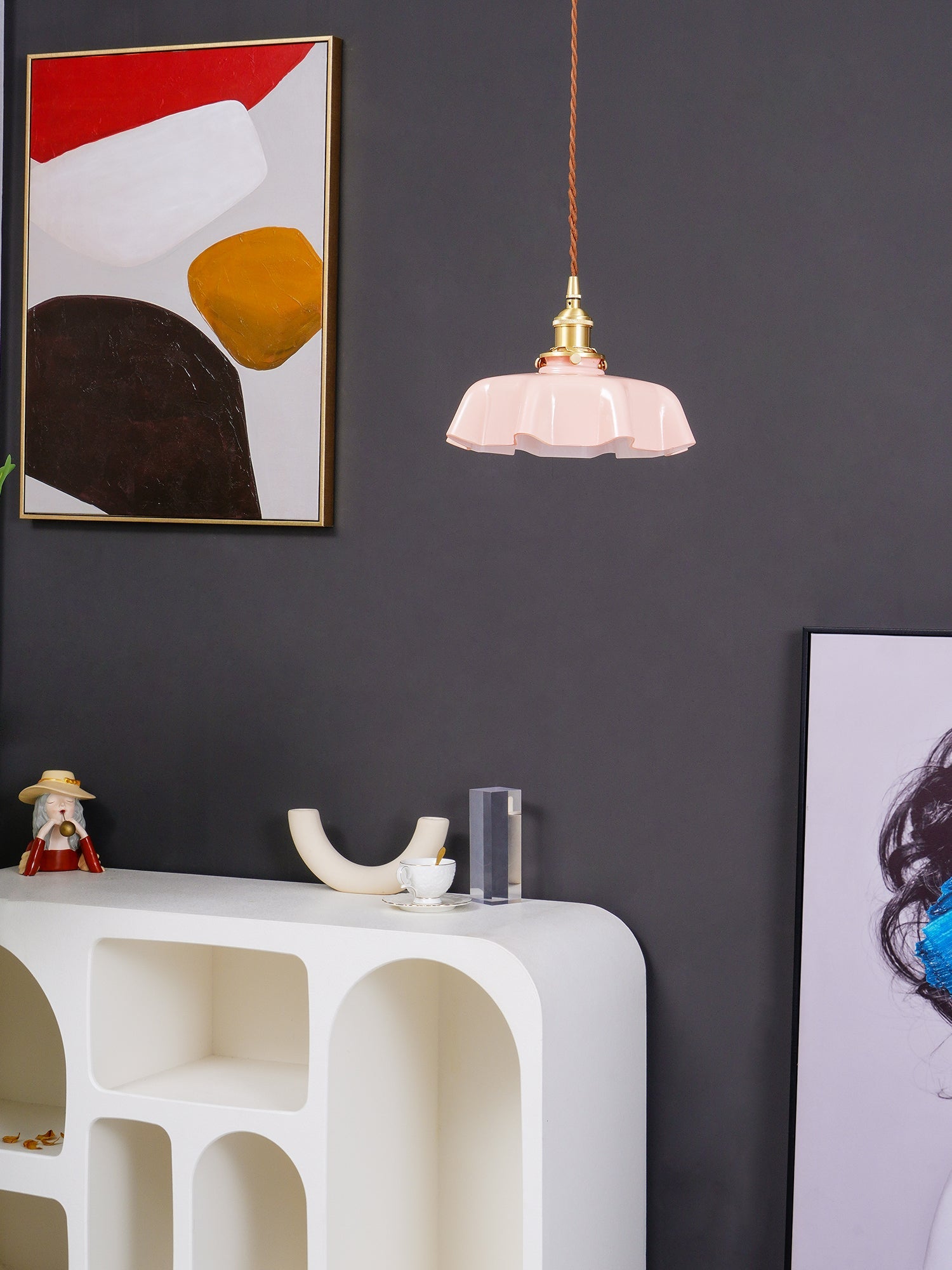 French Flower Pendant Swag Light-elegalight