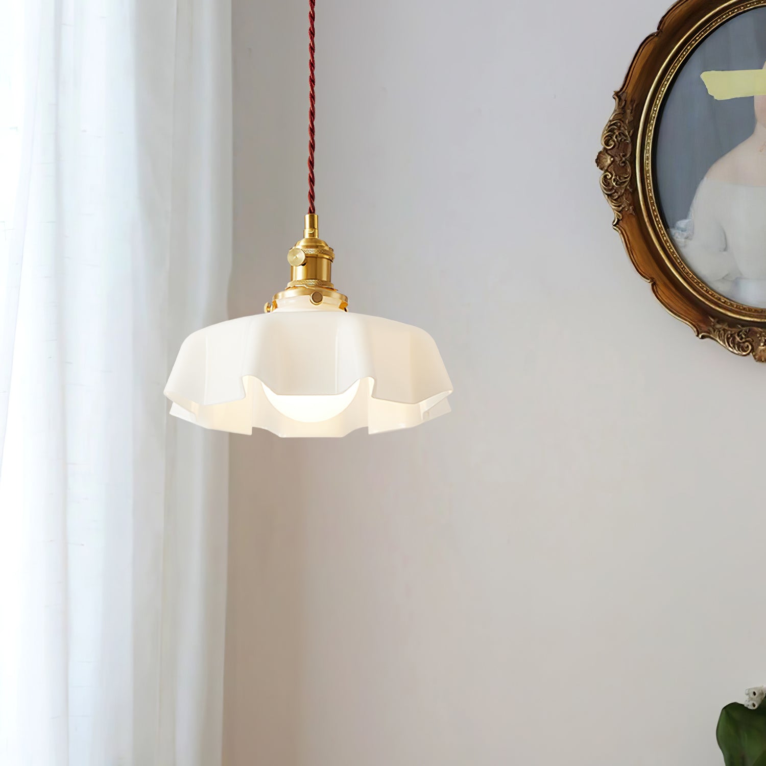 French Flower Pendant Swag Light-elegalight