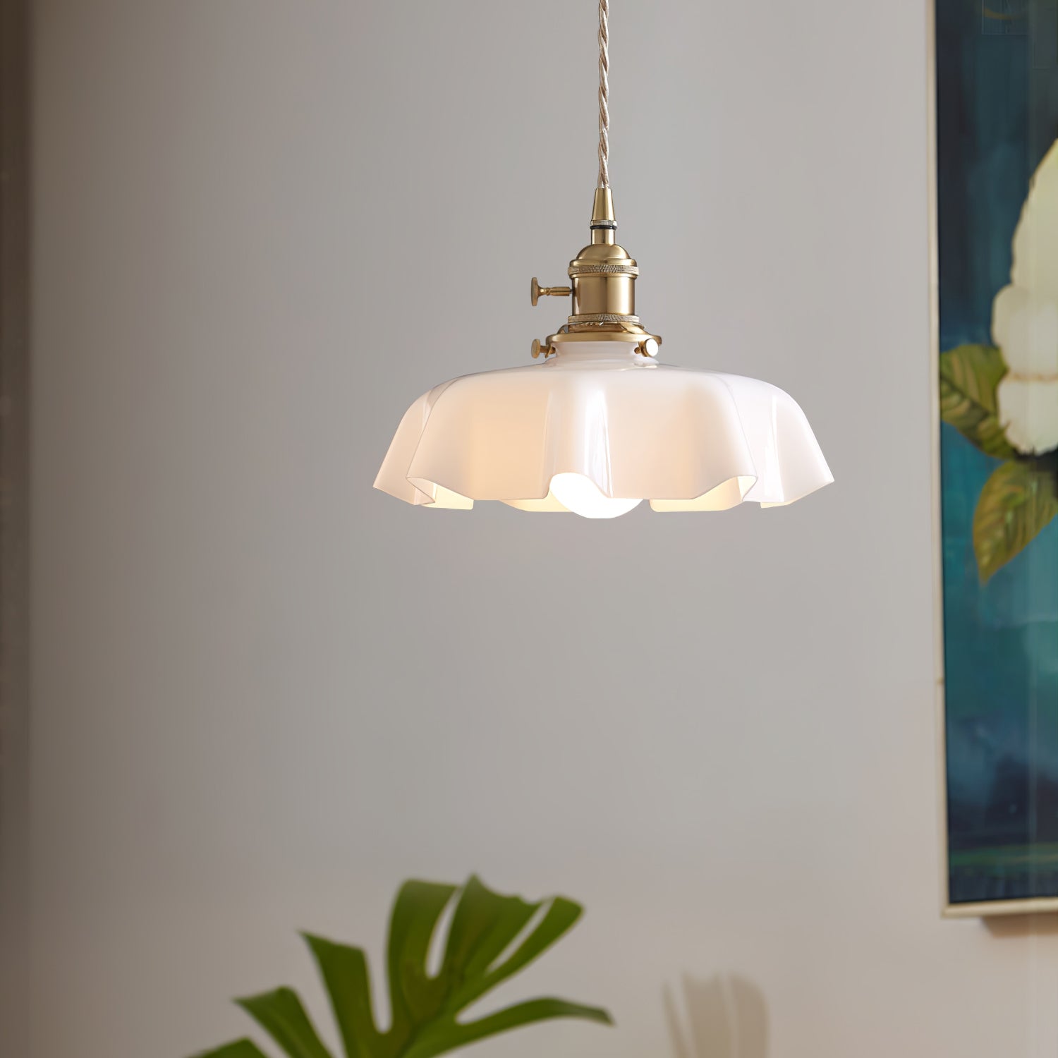 French Flower Pendant Swag Light-elegalight
