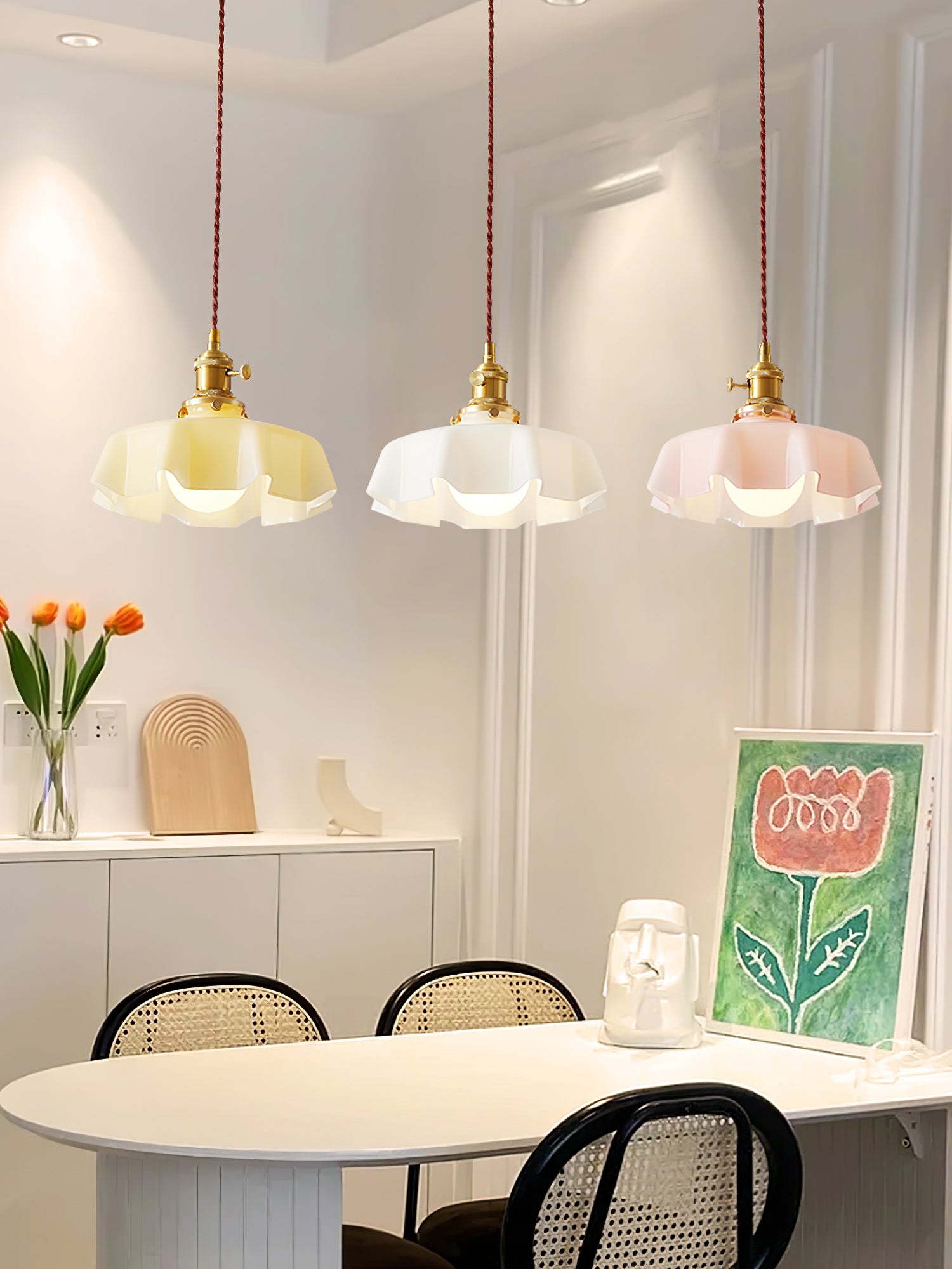 French Flower Pendant Swag Light-elegalight