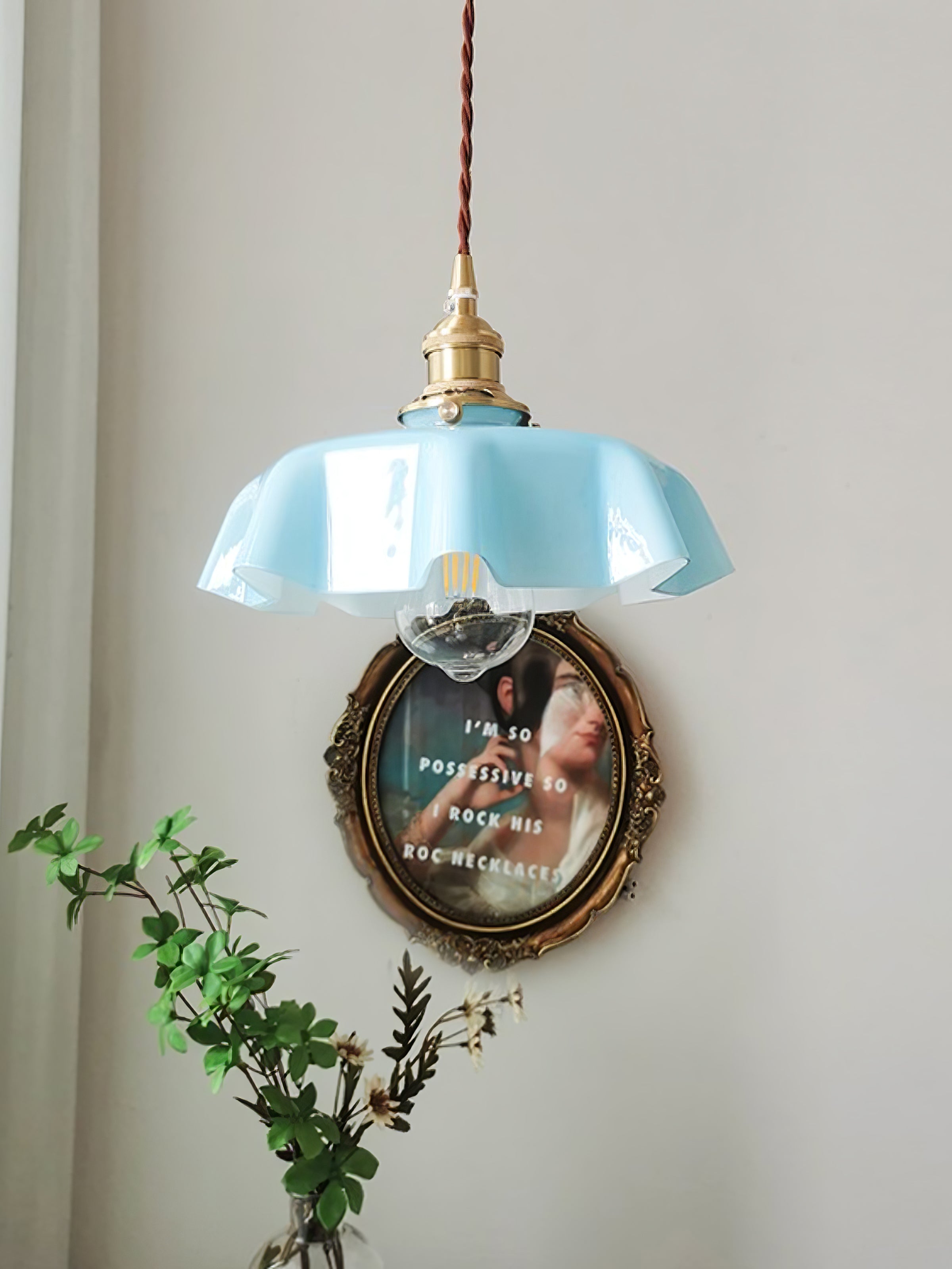 French Flower Pendant Swag Light-elegalight