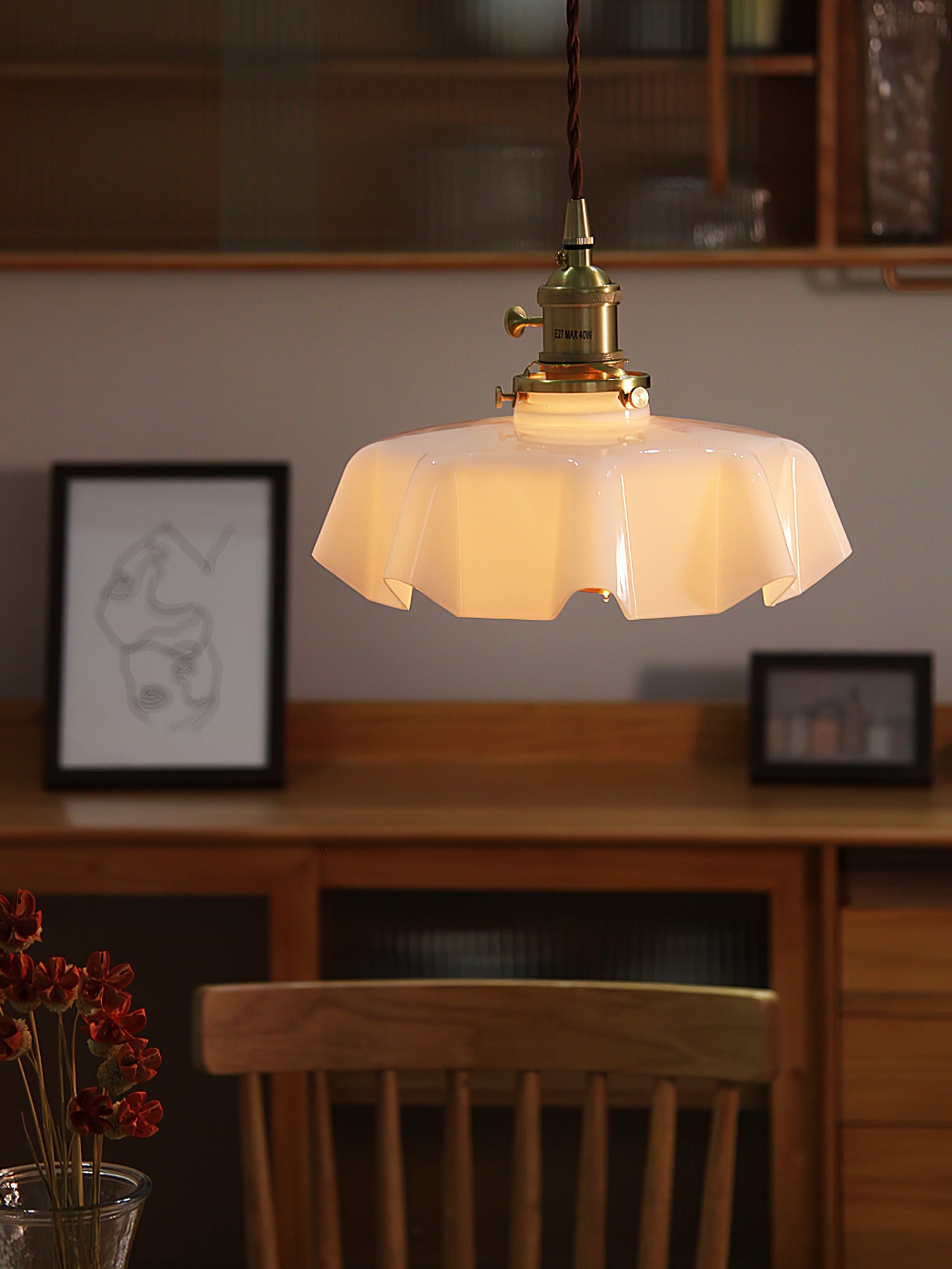 French Flower Pendant Swag Light-elegalight