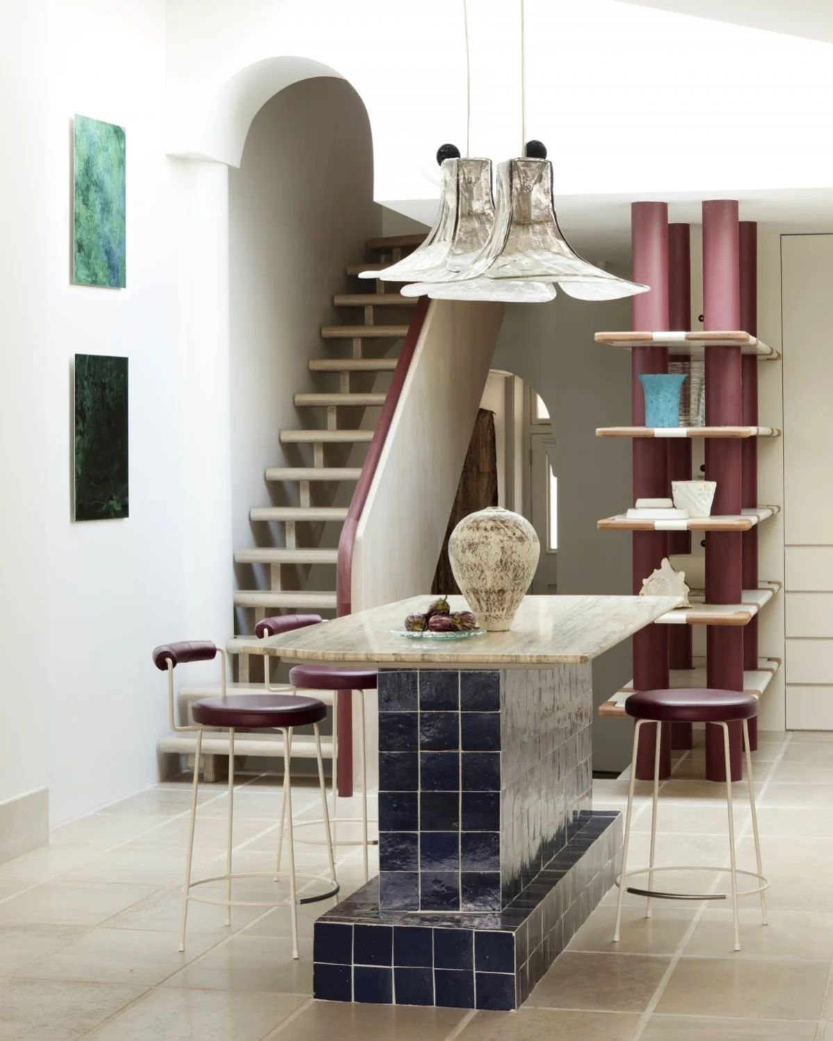 Murano Glass Flower Pendant Lamp