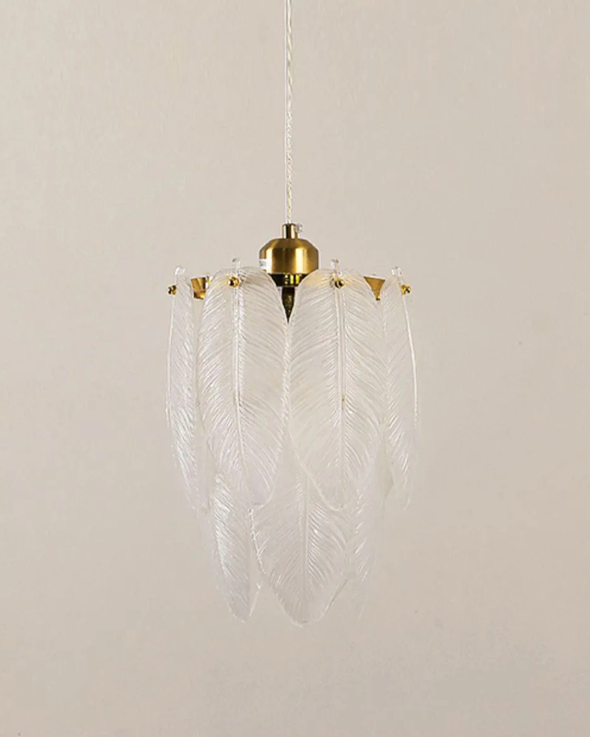 Glass Feather Pendant Light