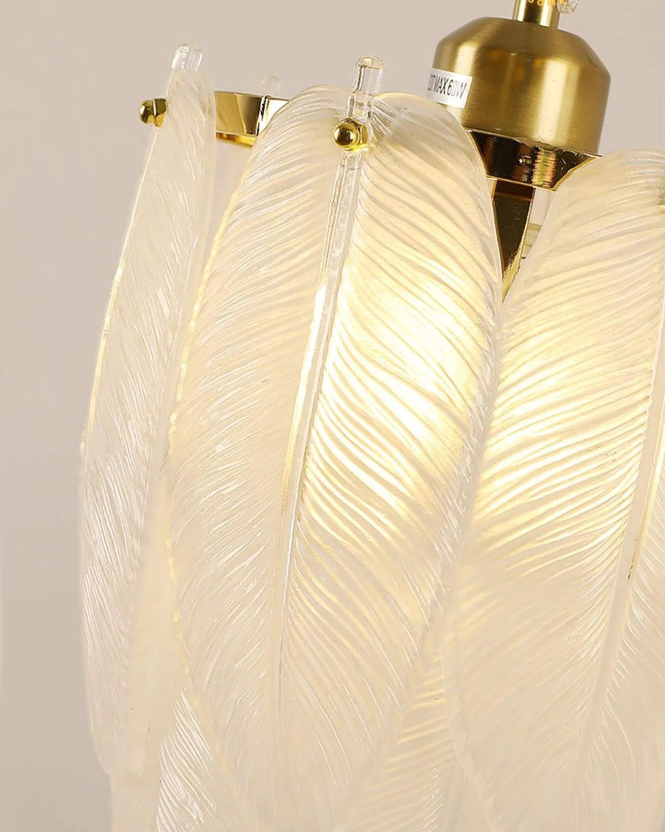 Glass Feather Pendant Light