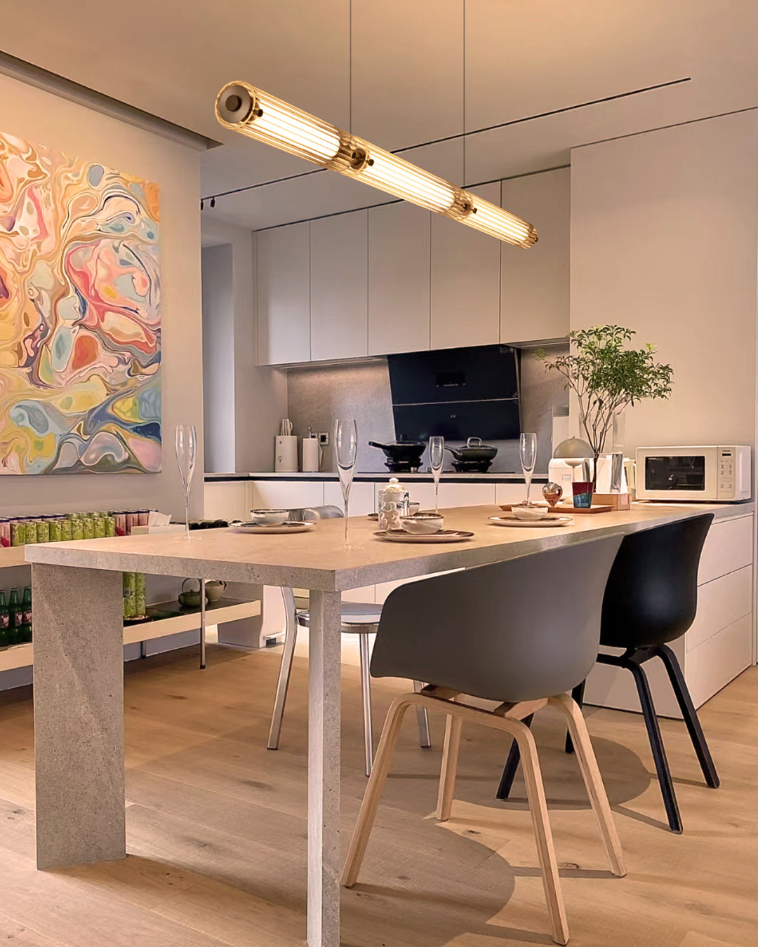 Glint Wave Linear Pendant Light