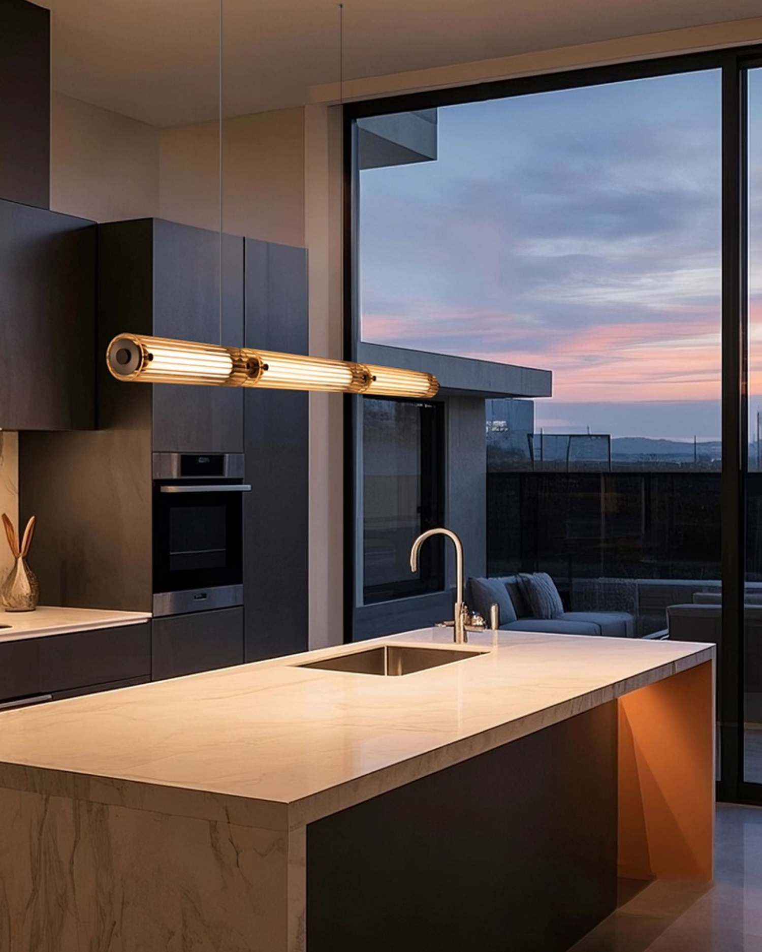 Glint Wave Linear Pendant Light