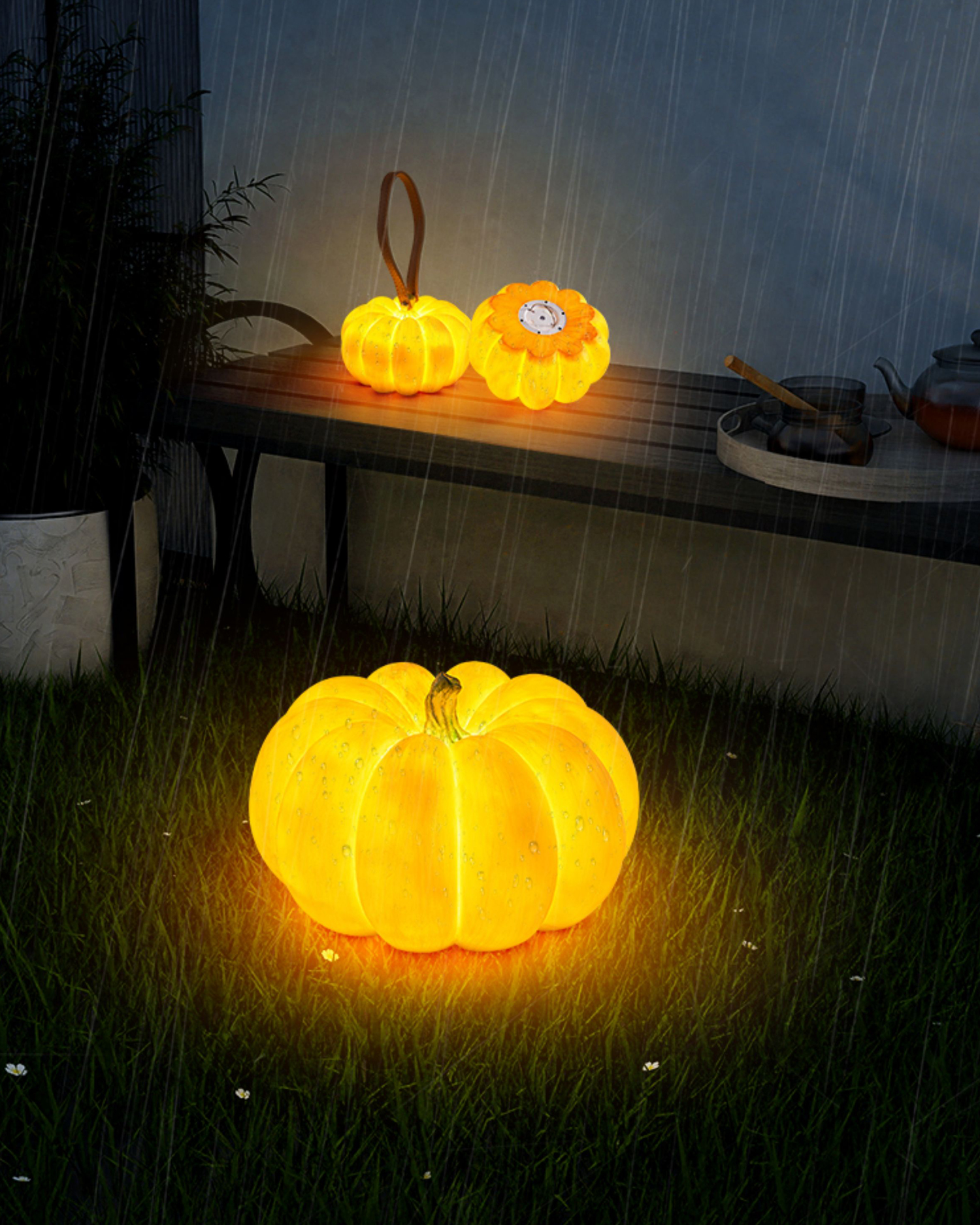 Glowing Pumpkin Outdoor Light