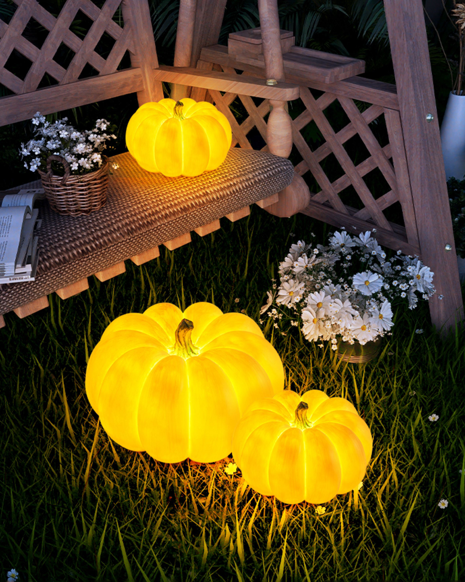 Glowing Pumpkin Outdoor Light
