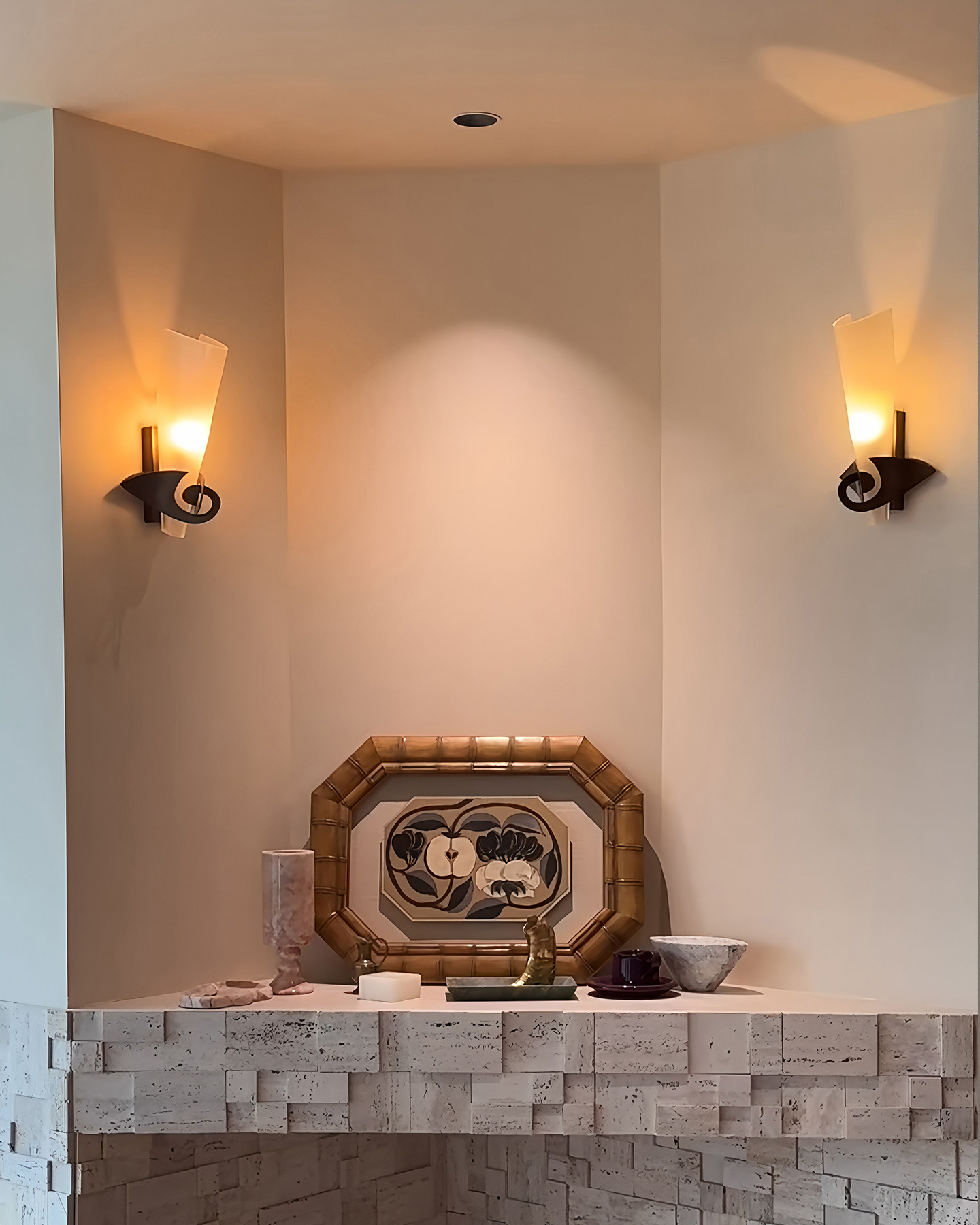 Golden Flourish Glass Wall Sconce