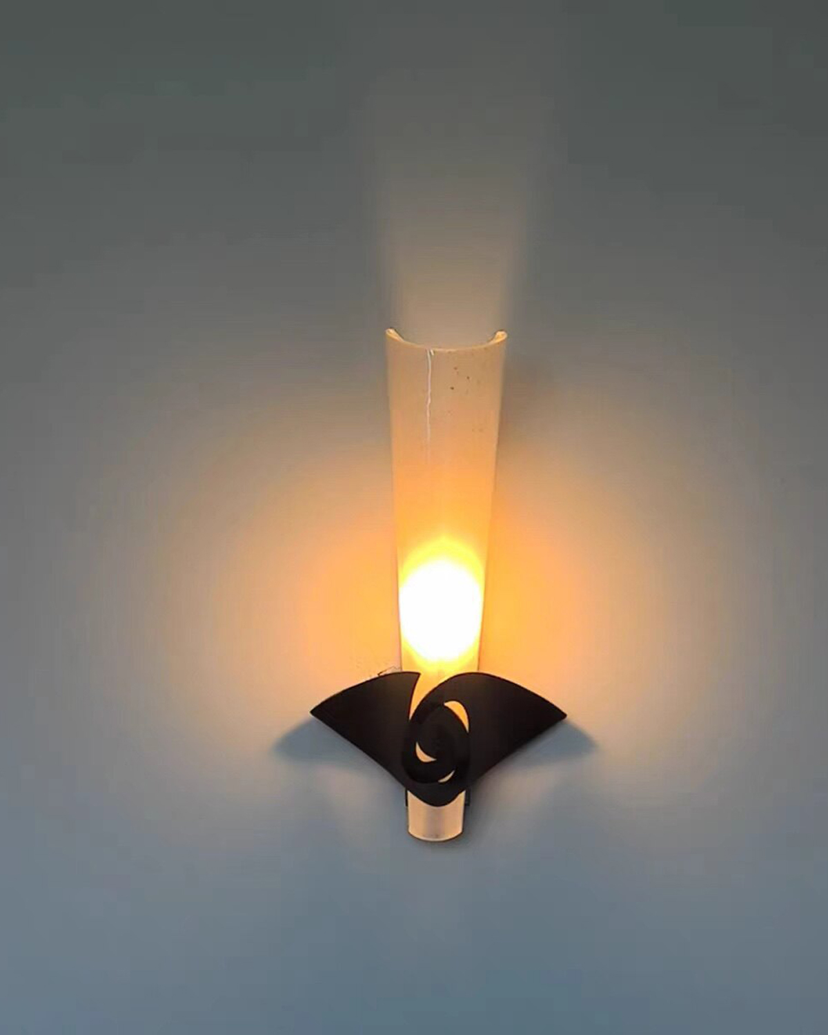 Golden Flourish Glass Wall Sconce
