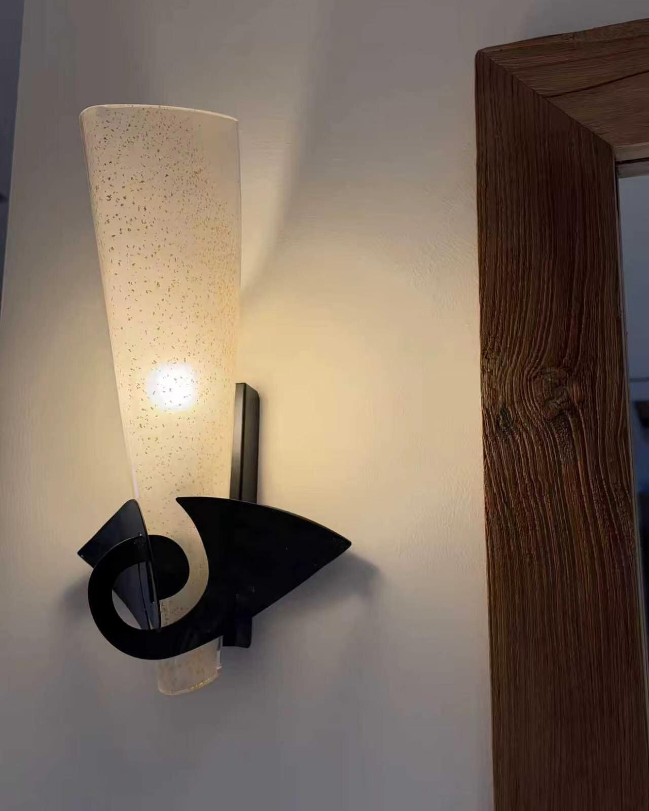Golden Flourish Glass Wall Sconce