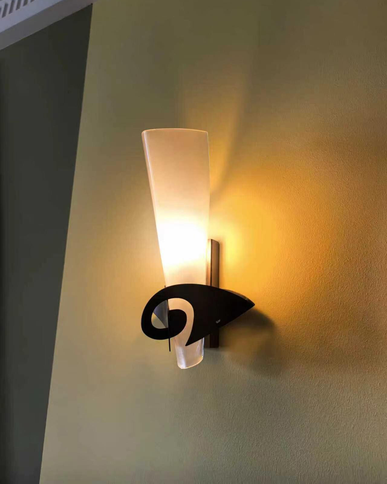 Golden Flourish Glass Wall Sconce
