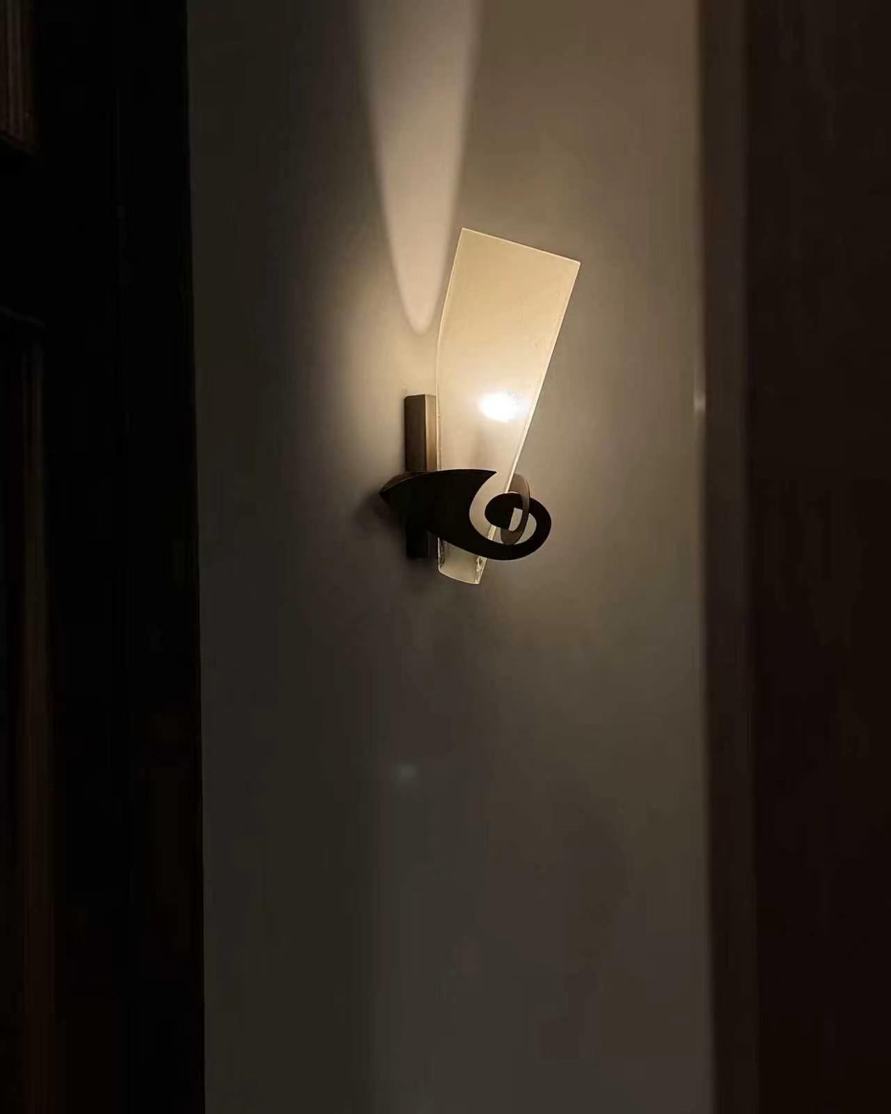 Golden Flourish Glass Wall Sconce