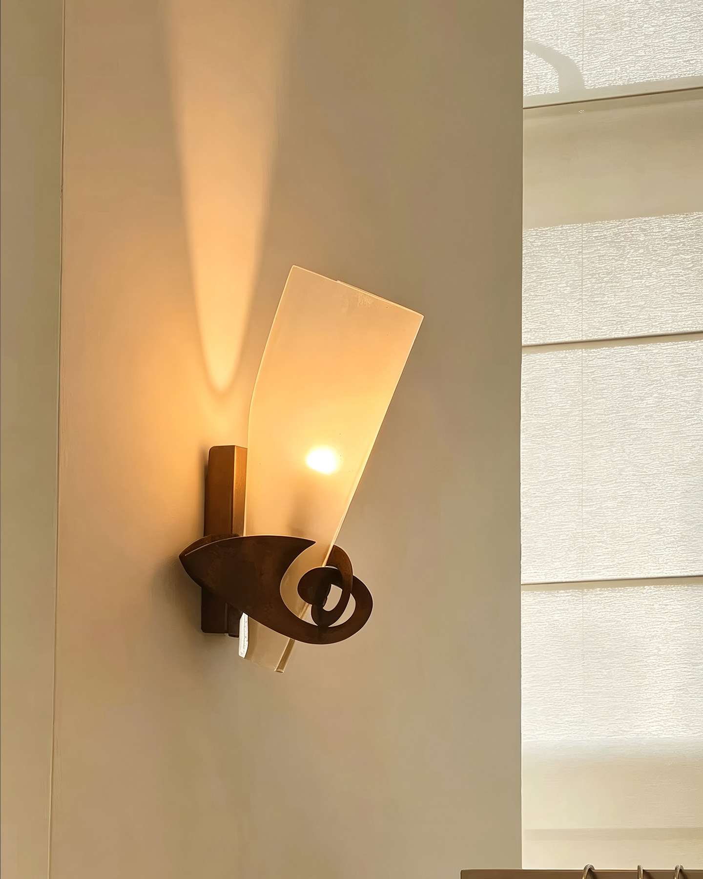 Golden Flourish Glass Wall Sconce