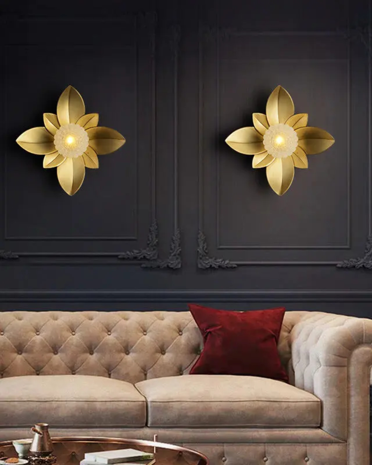 Golden Petal Wall Sconce