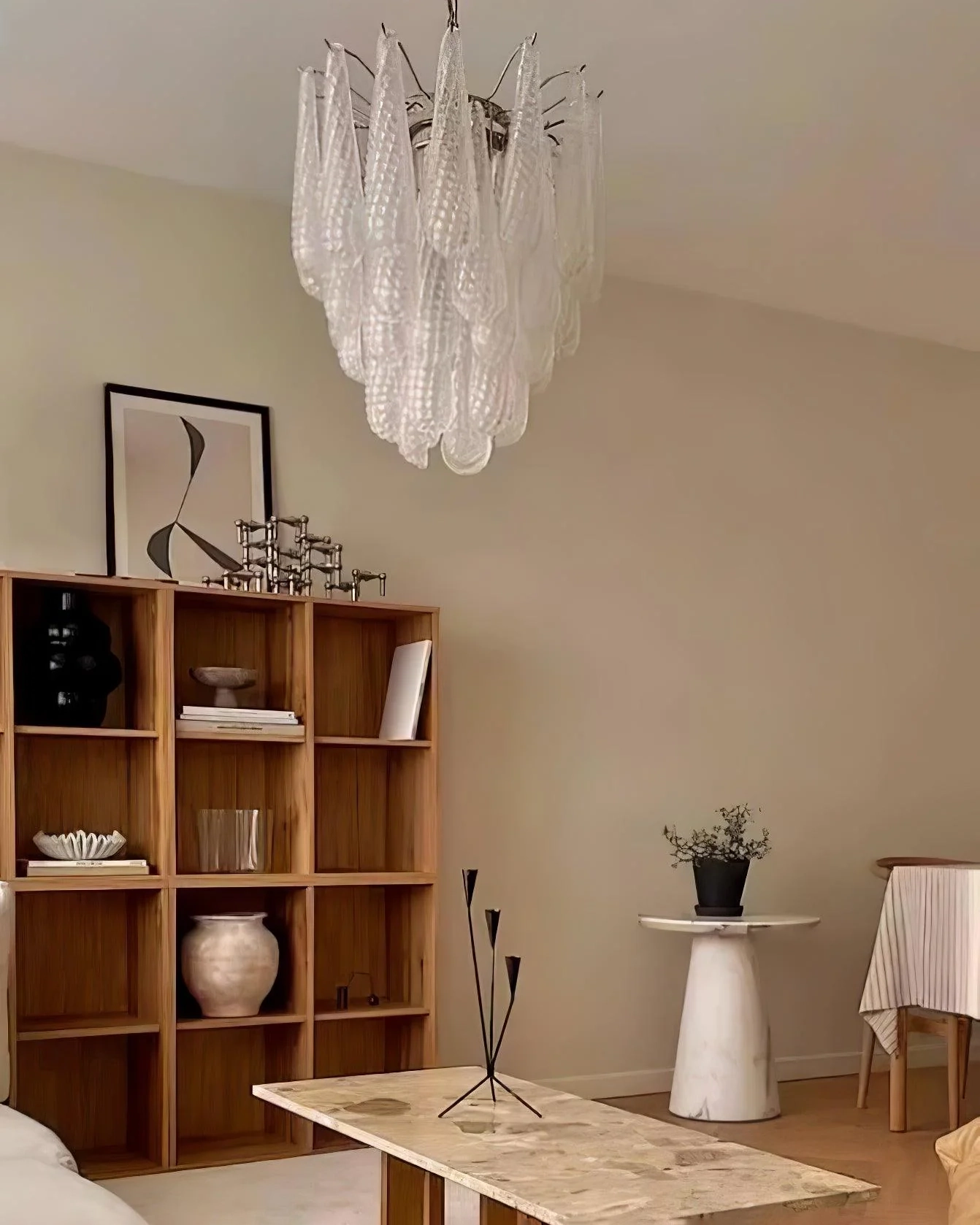 Grid Glass Waterfall Chandelier