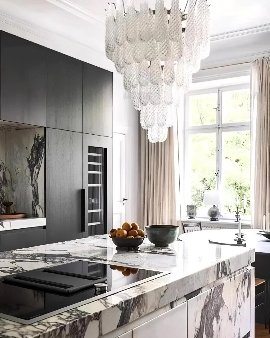 Grid Glass Waterfall Chandelier