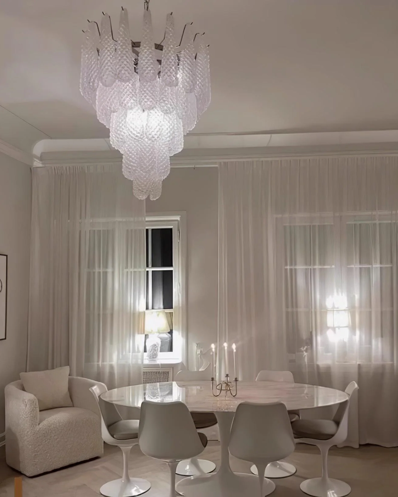 Grid Glass Waterfall Chandelier