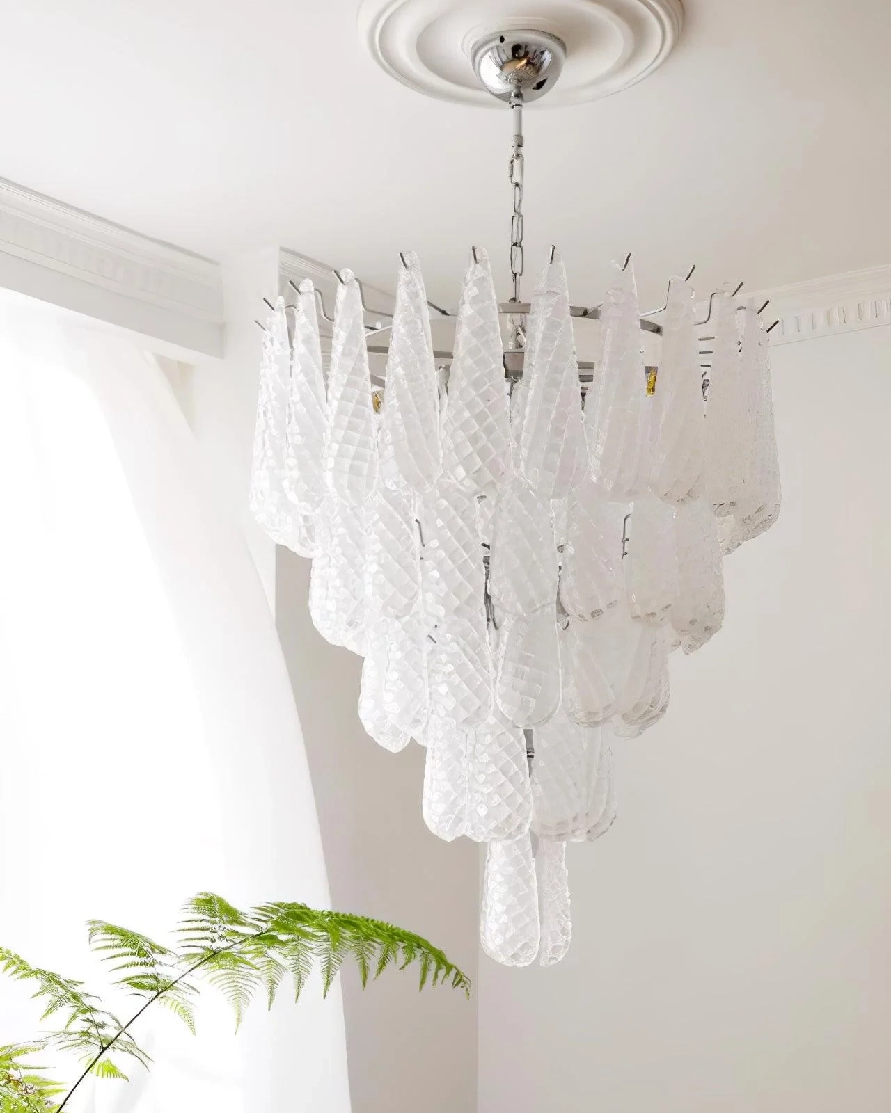 Grid Glass Waterfall Chandelier