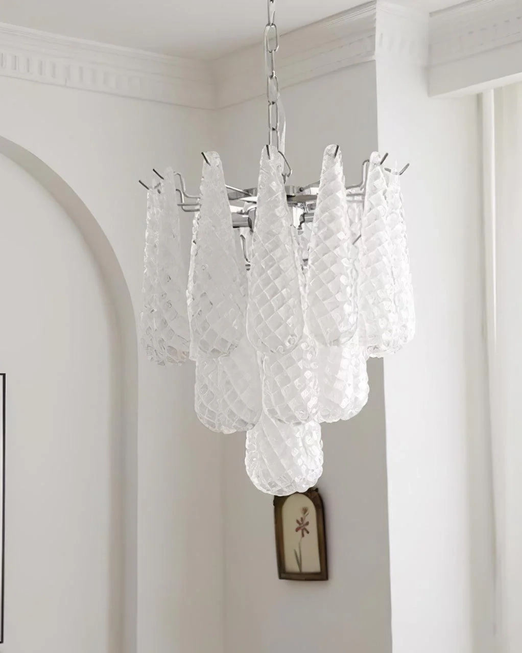 Grid Glass Waterfall Chandelier